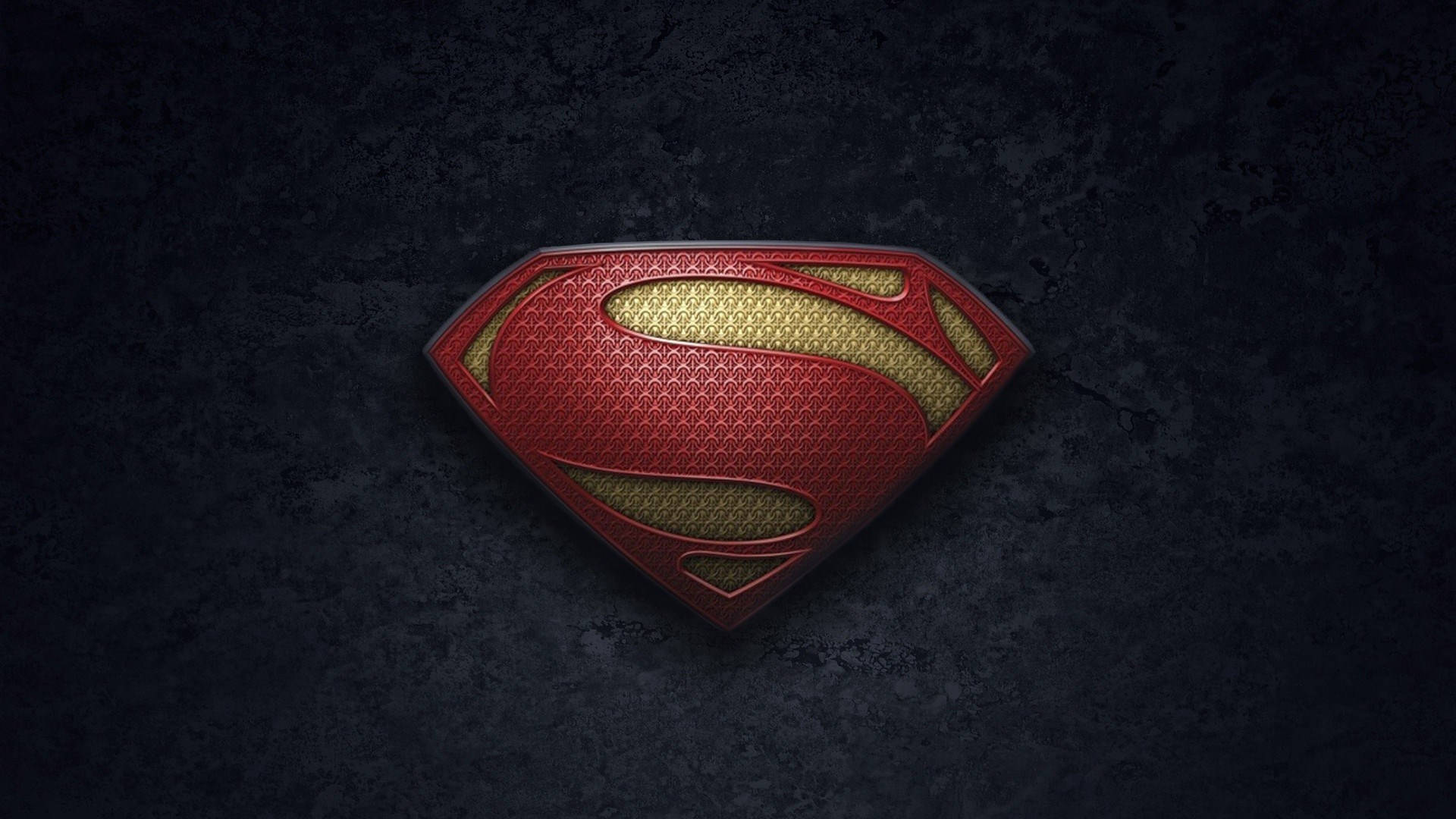 Striking Textured Superman Logo In Red And Yellow Background