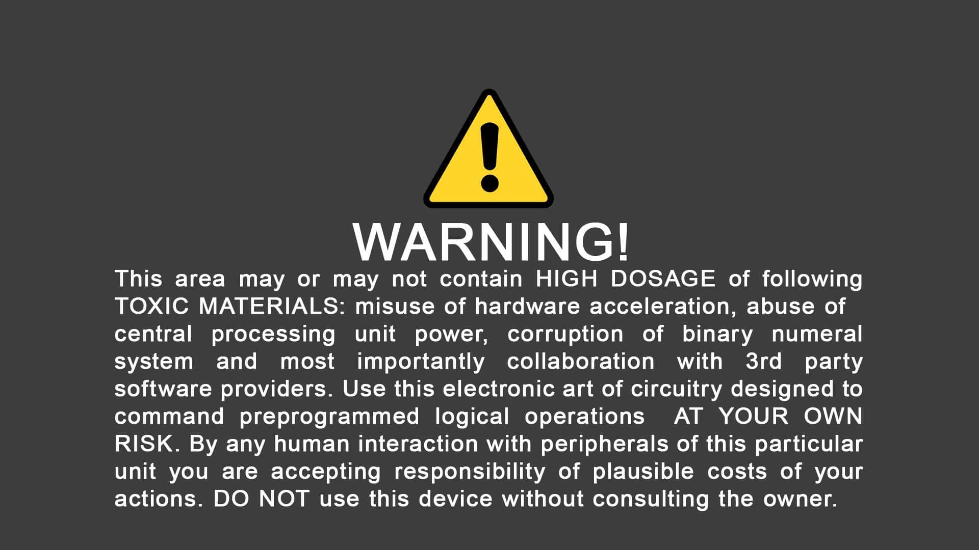 Striking Warning Sign On A Dark Background Background