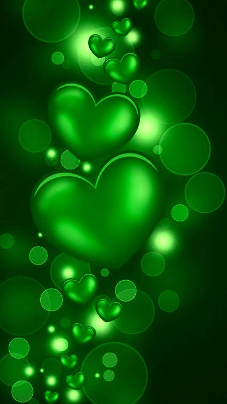 String Green Heart Background