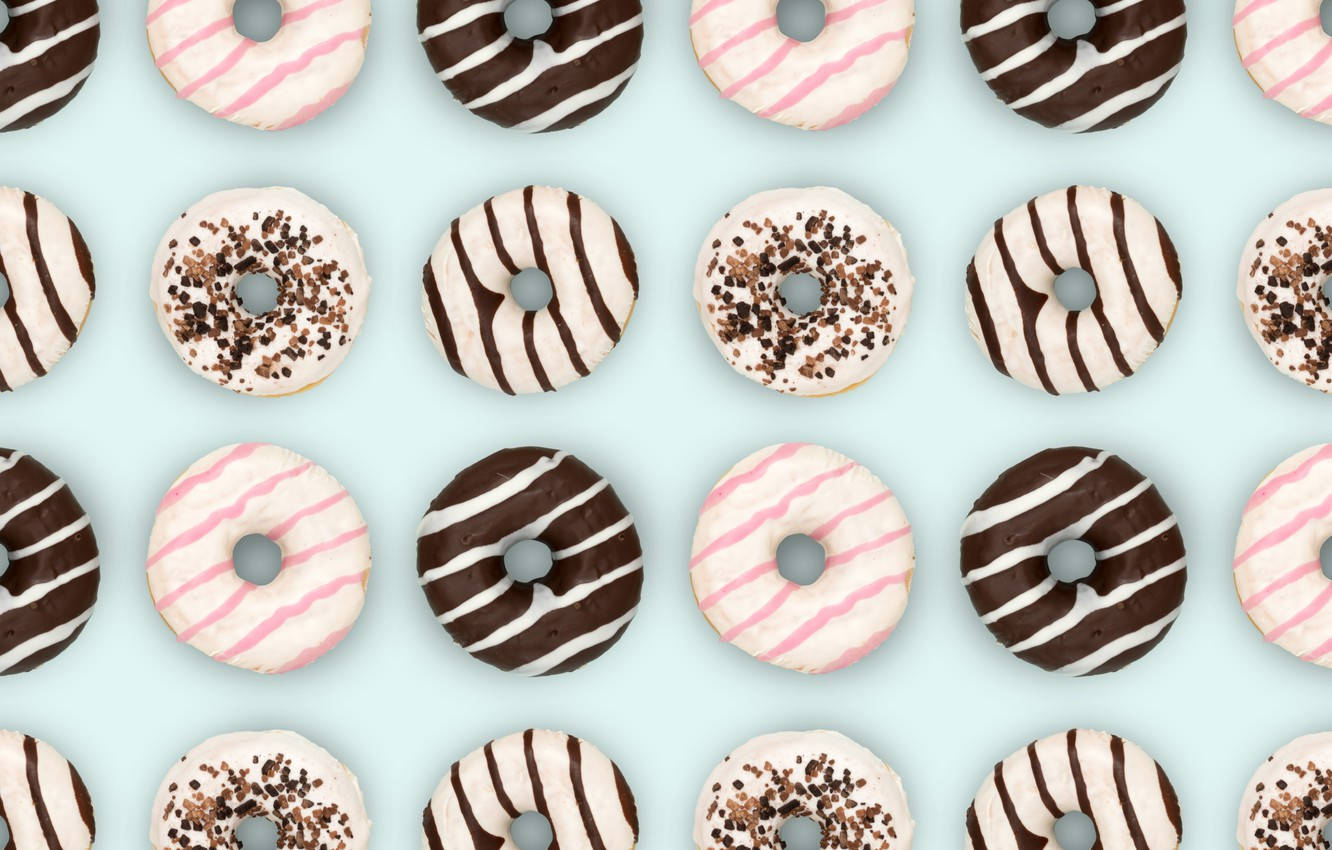 Stripe Glazed Donuts Background