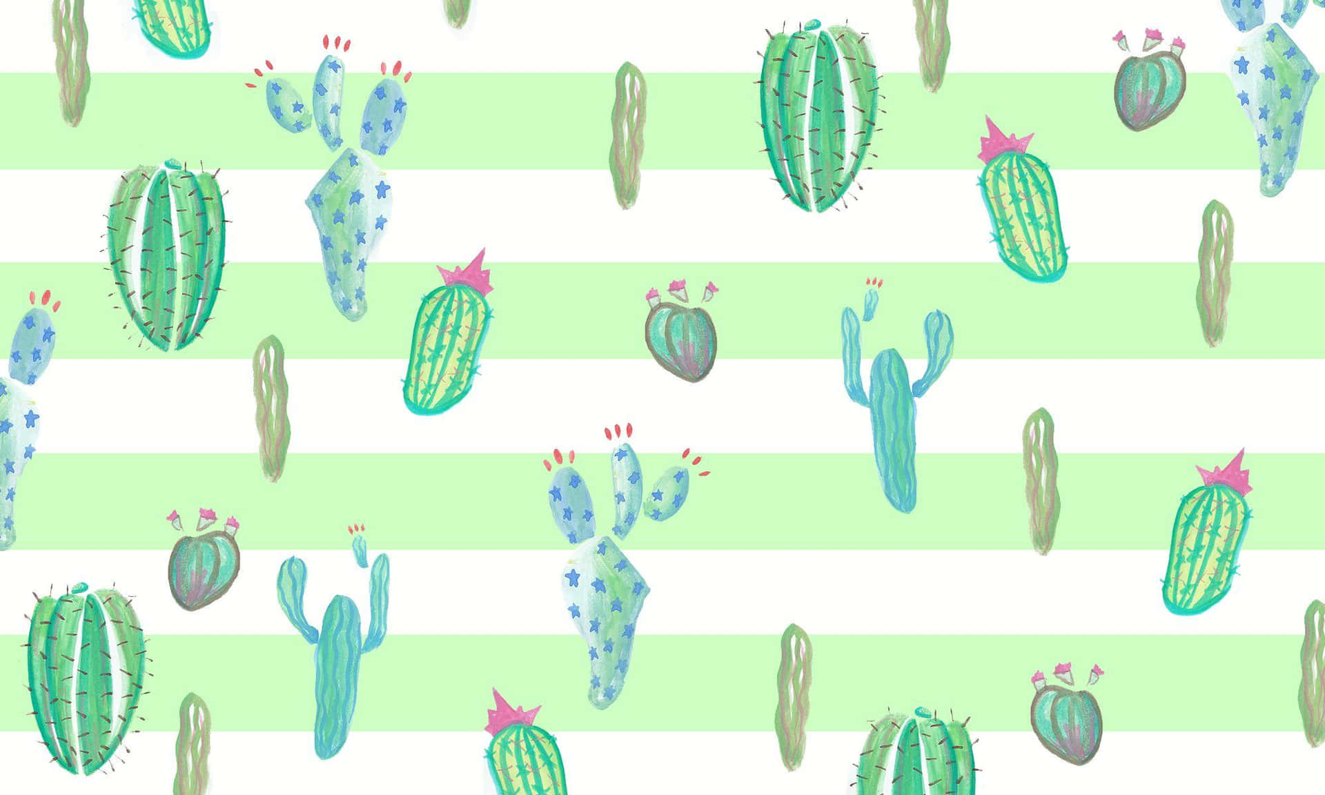 Striped Cactus Pattern Background Background