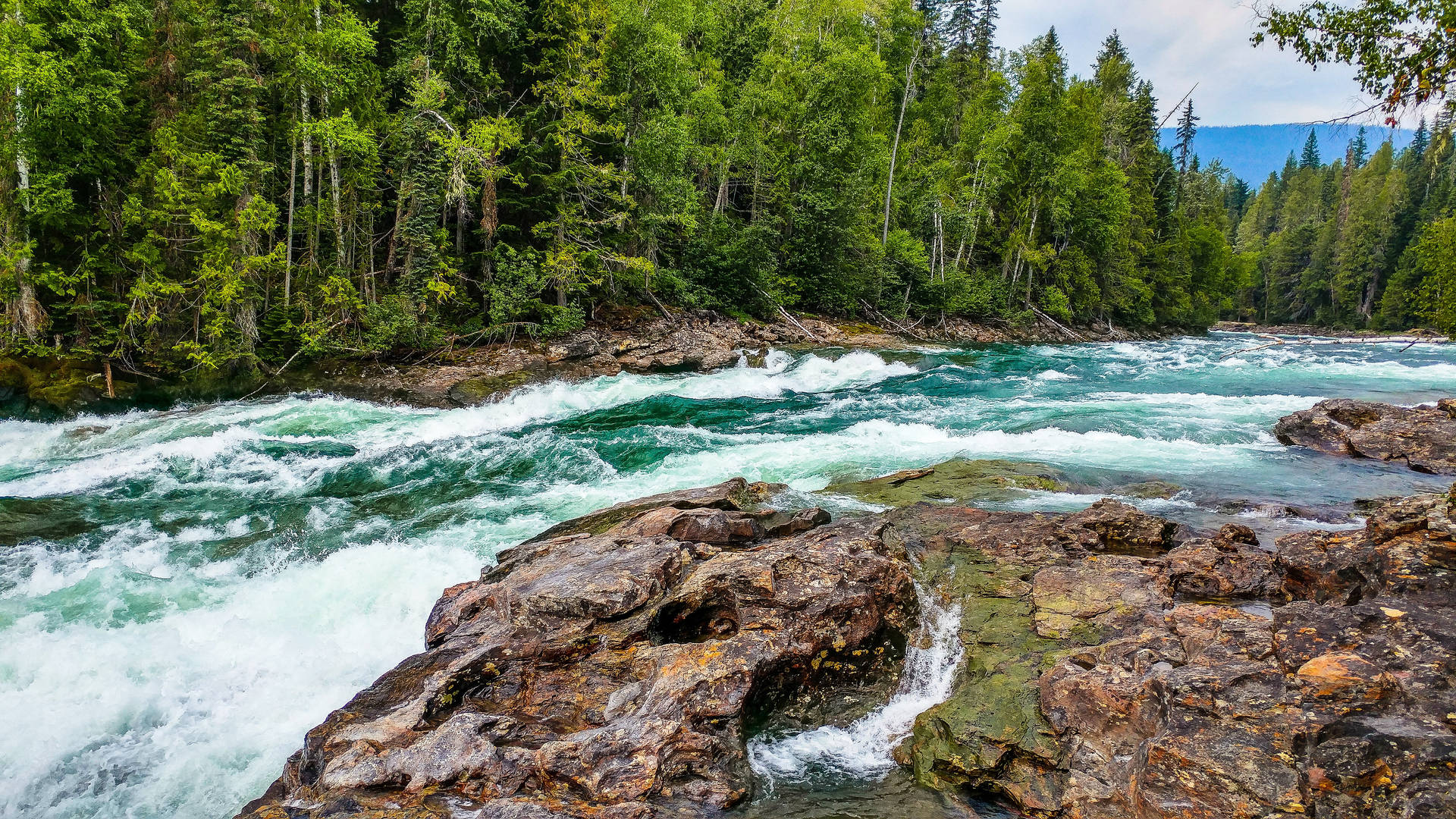 Strong Current Near The Riverside Background