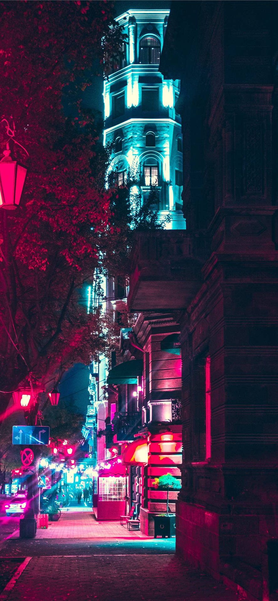 Structure In Yerevan With Lights Background