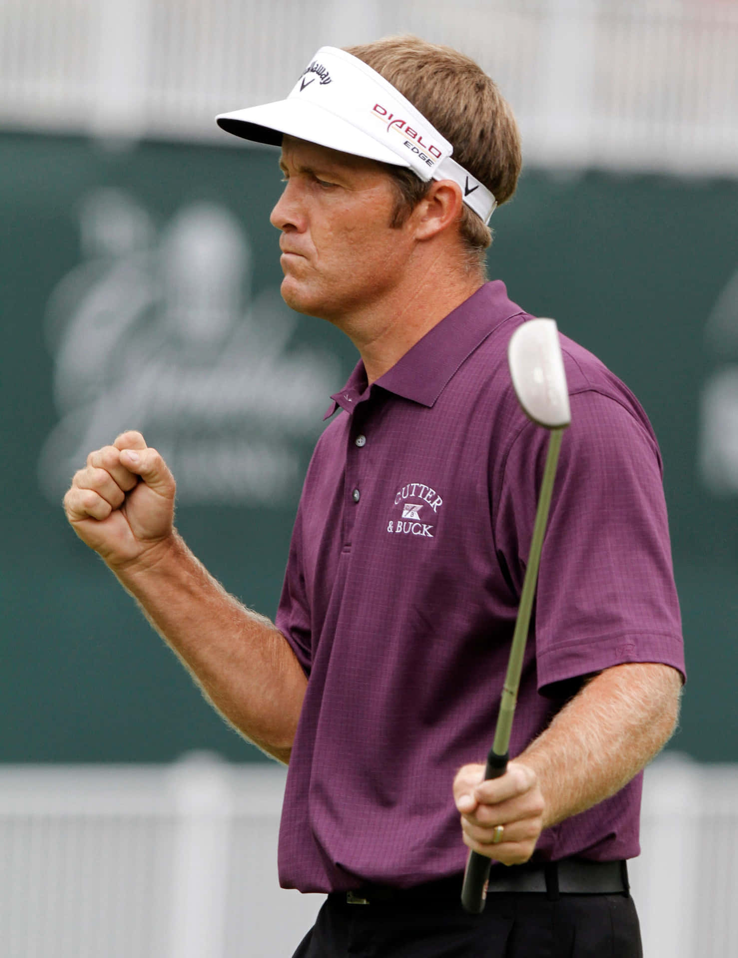 Stuart Appleby Doing A Fist Pump Gesture Background