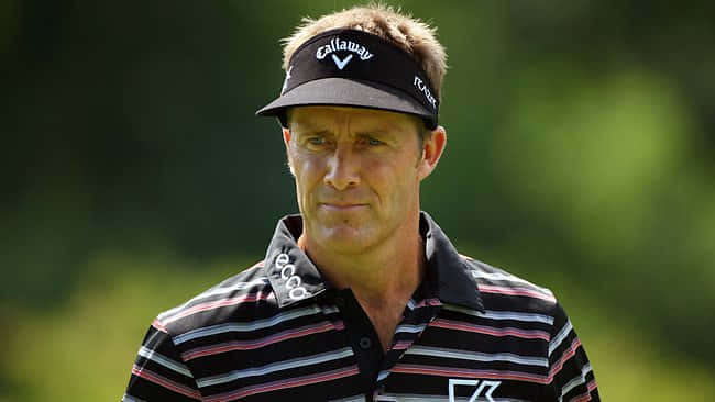 Stuart Appleby In Striped Polo Shirt Background