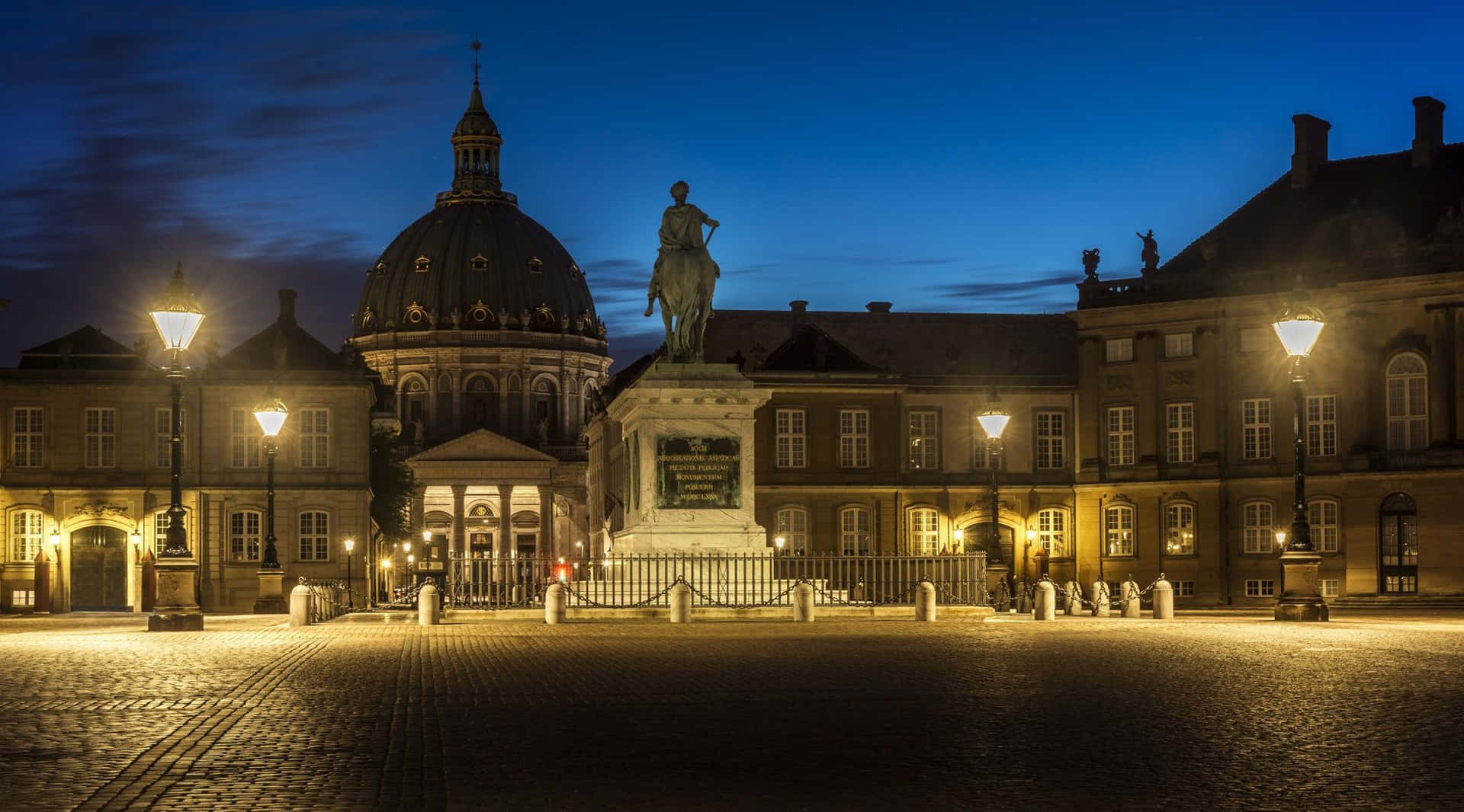 Stuctures At Amalienborg Palace Visible At Night Background