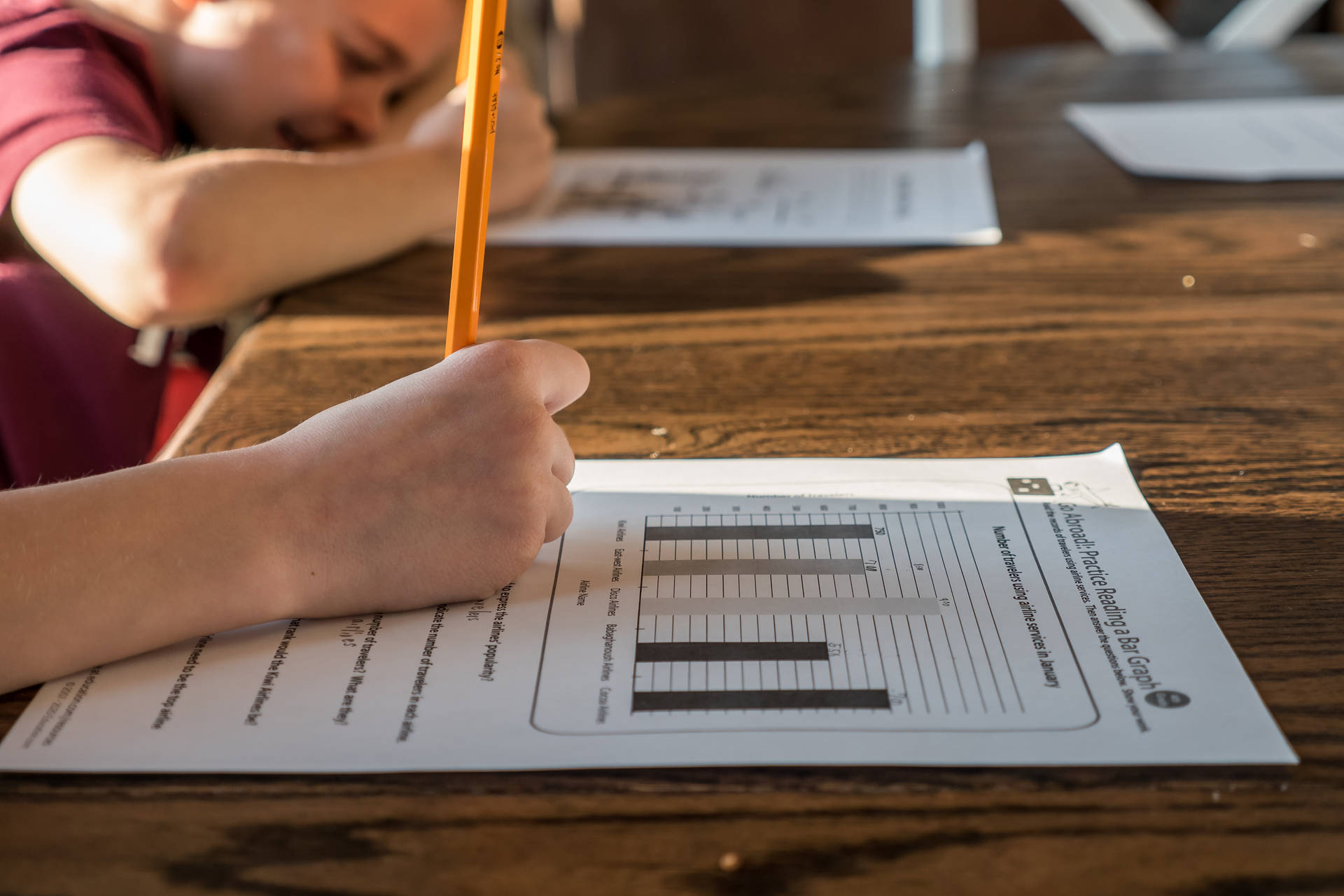 Student Studying Graphs Background