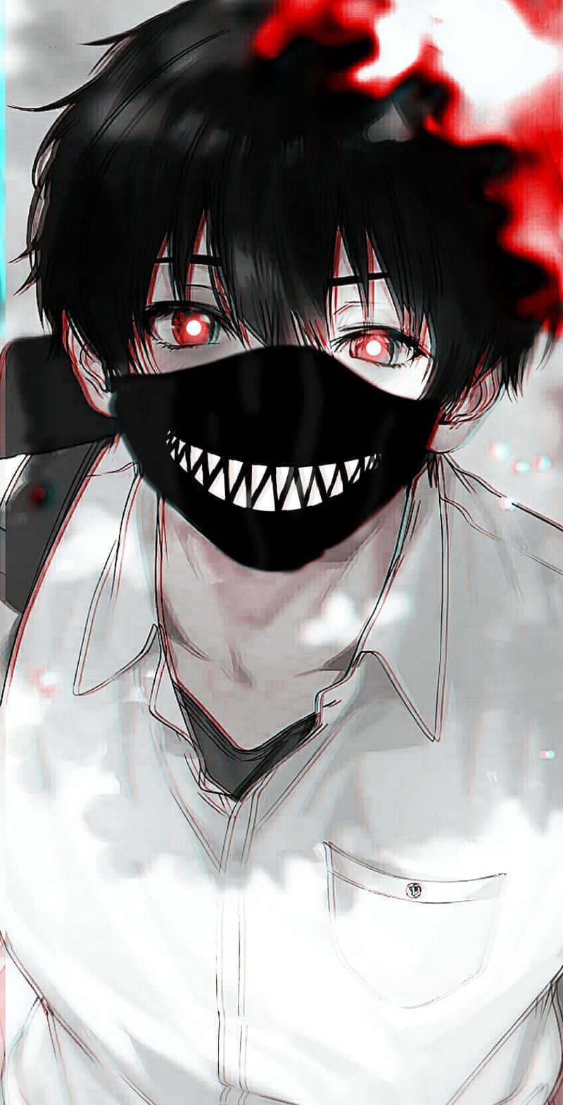 Student With Trash Gang Mask Background