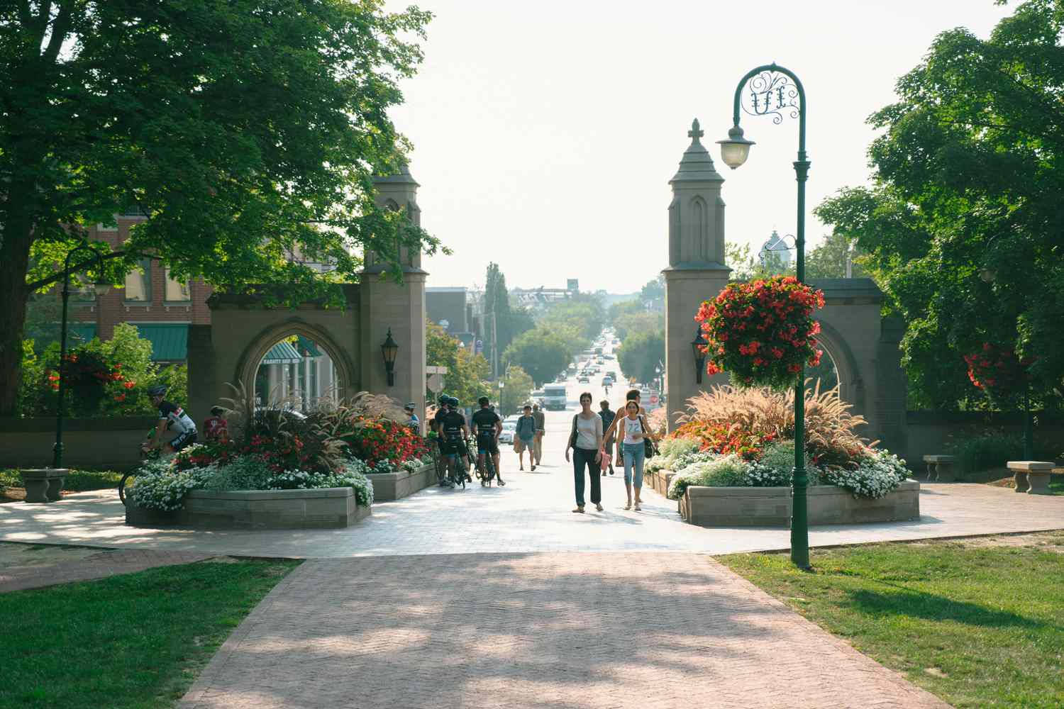 Students At Indiana University Bloomington Gates Background