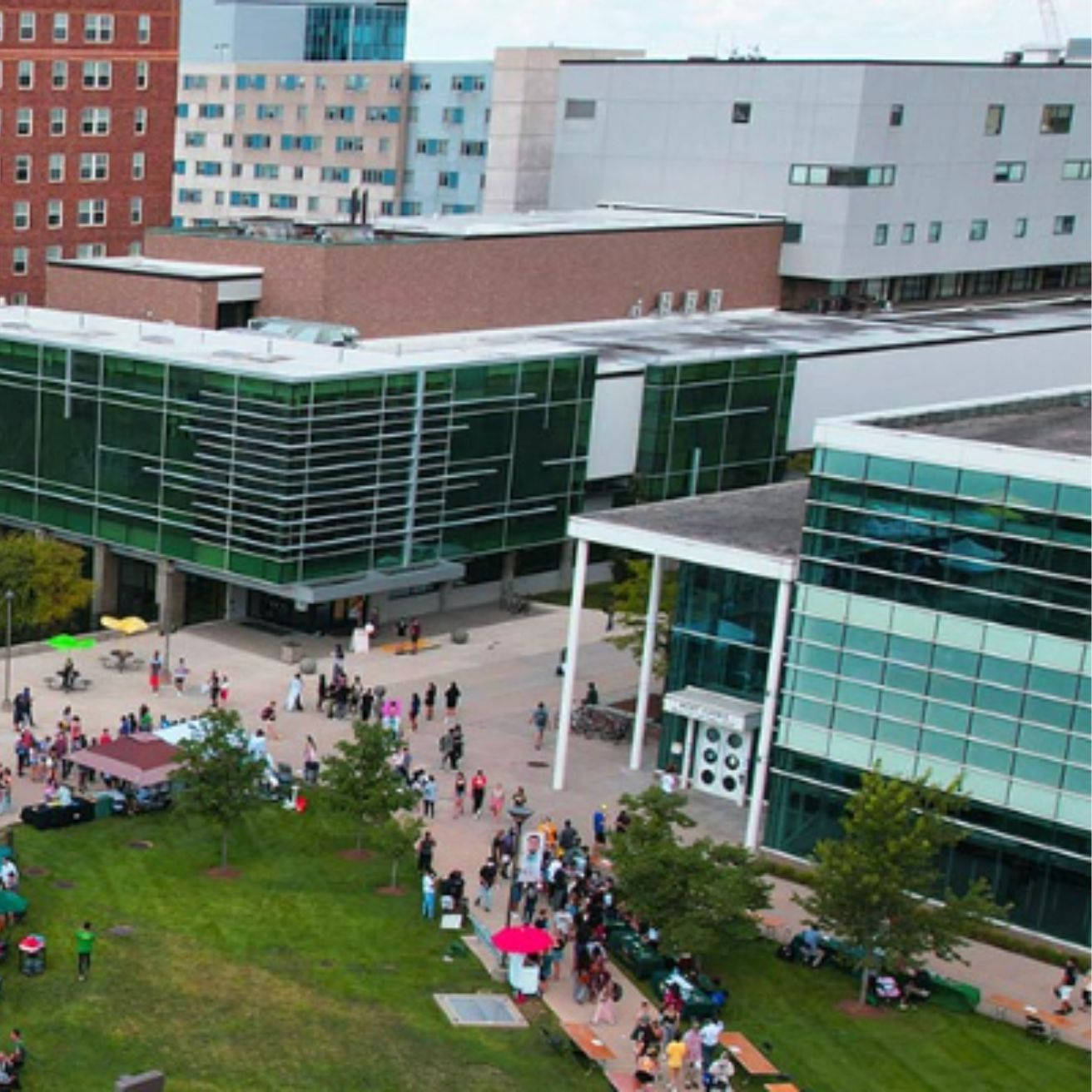 Students Navigating Through Wayne State University Campus.