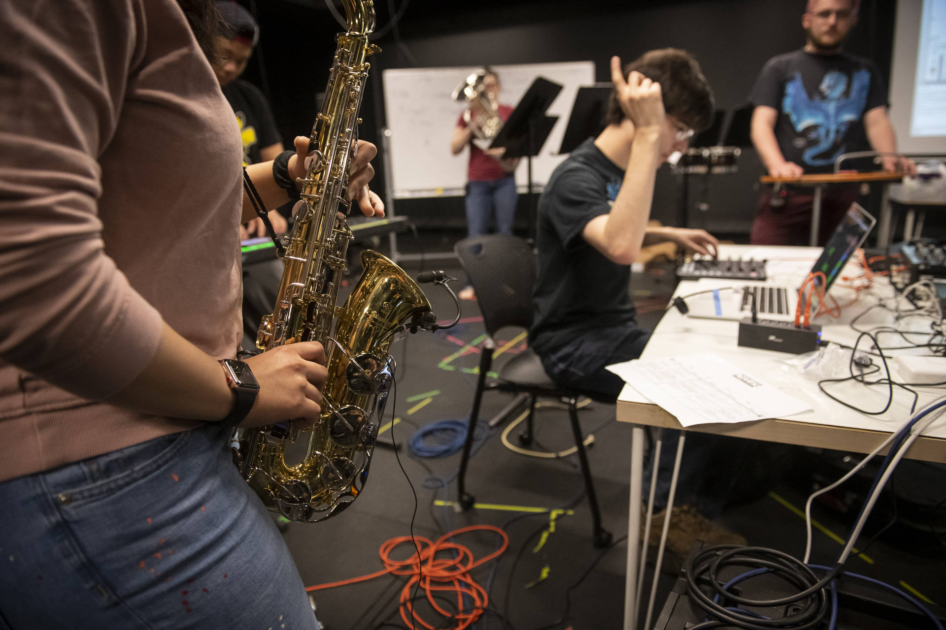 Students Playing Instruments Carnegie Mellon University Background