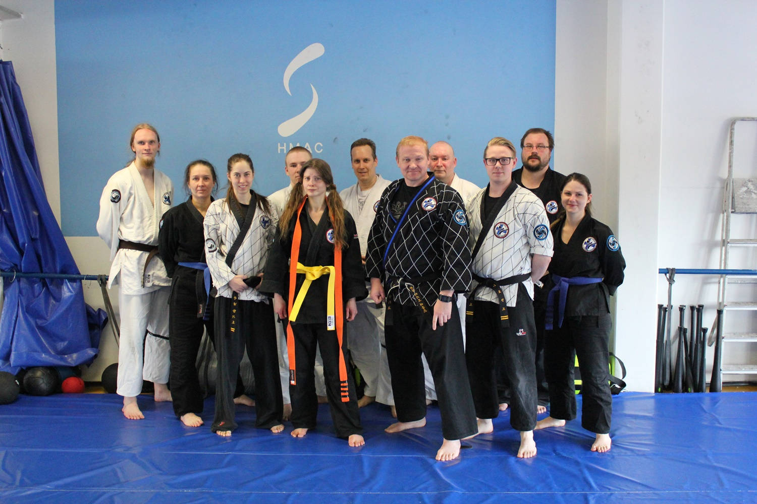 Students Practising Hapkido Marital Art In Class