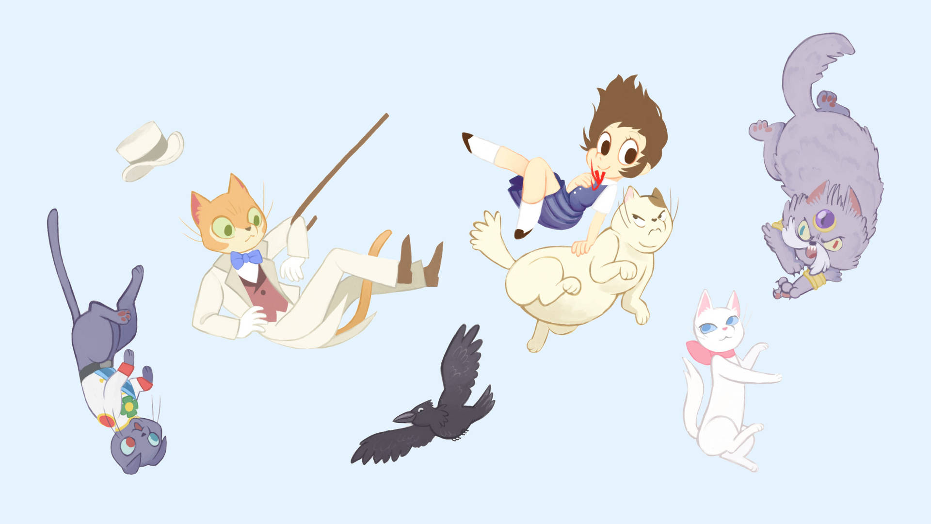Studio Ghibli Desktop Cat Characters Background