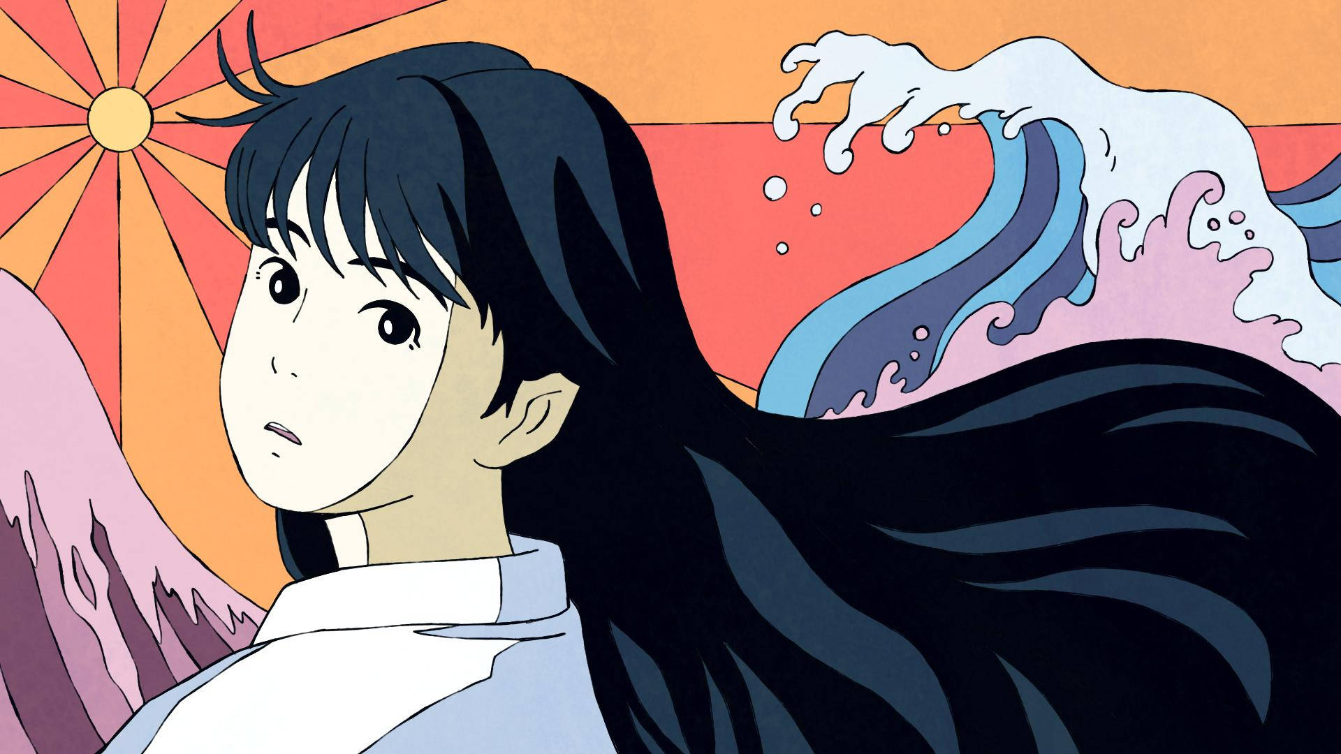 Studio Ghibli Desktop Ocean Waves Background