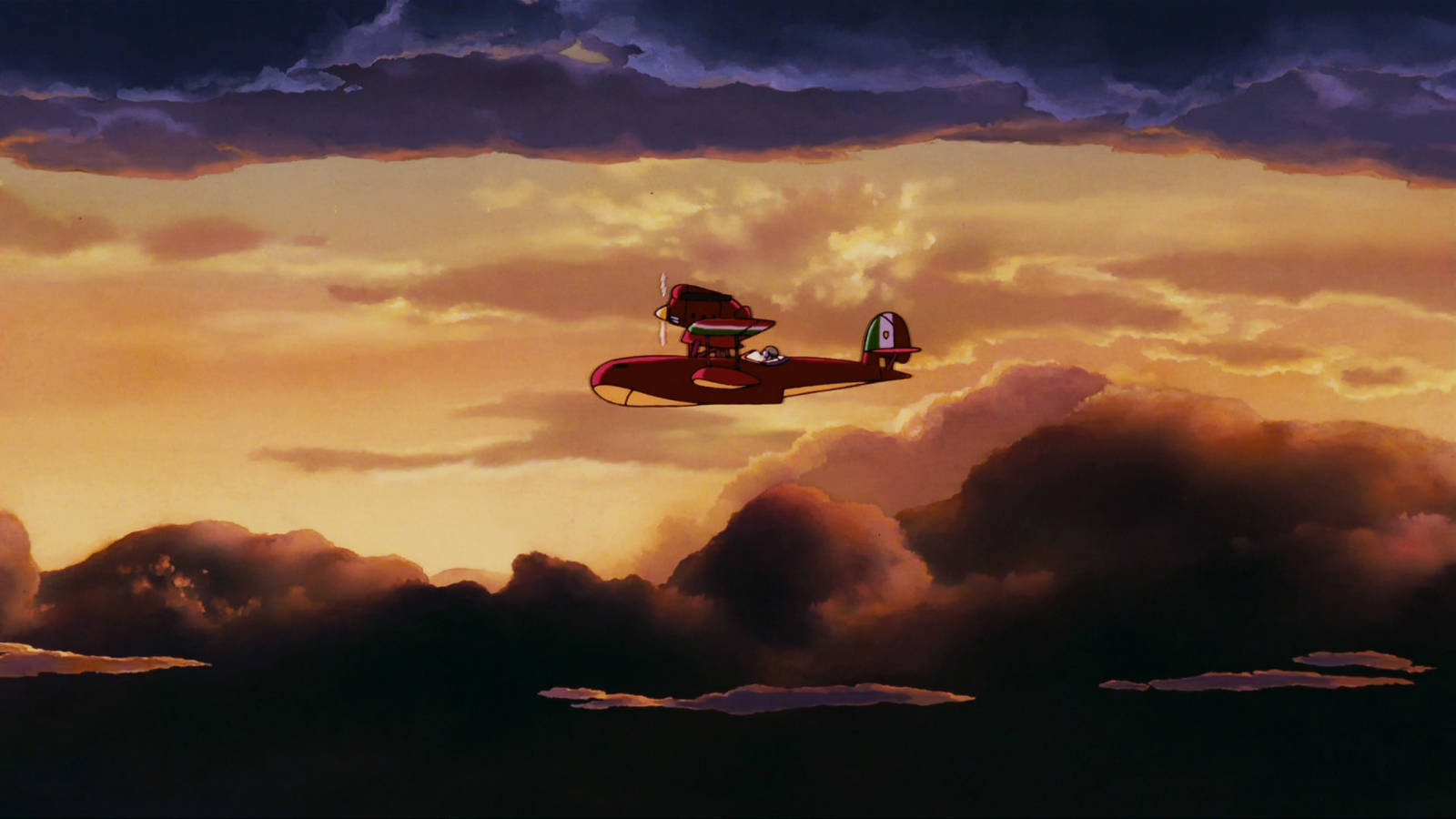 Studio Ghibli Desktop Sea Plane Background