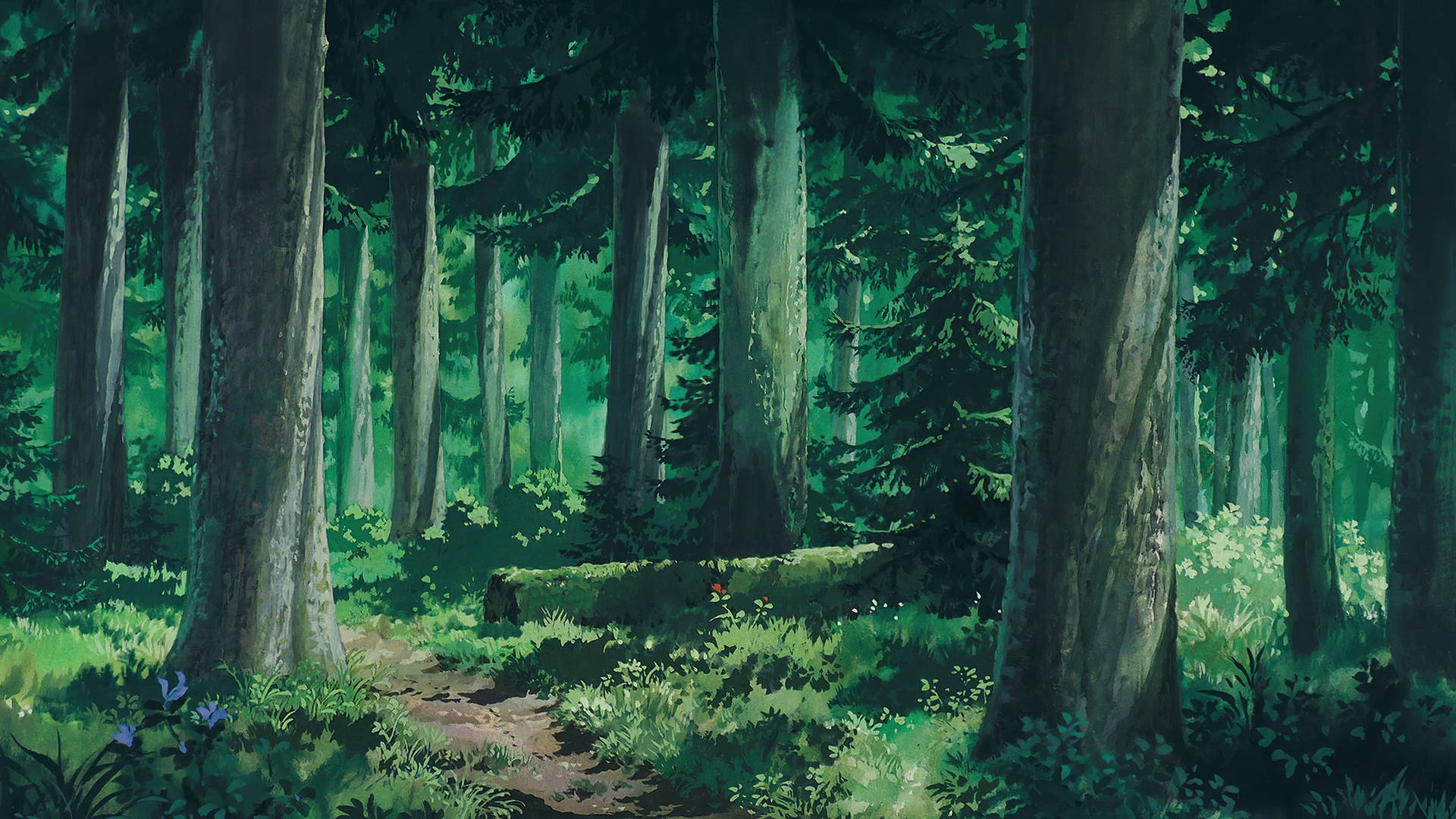 Studio Ghibli Scenery Forest Of Trees Background