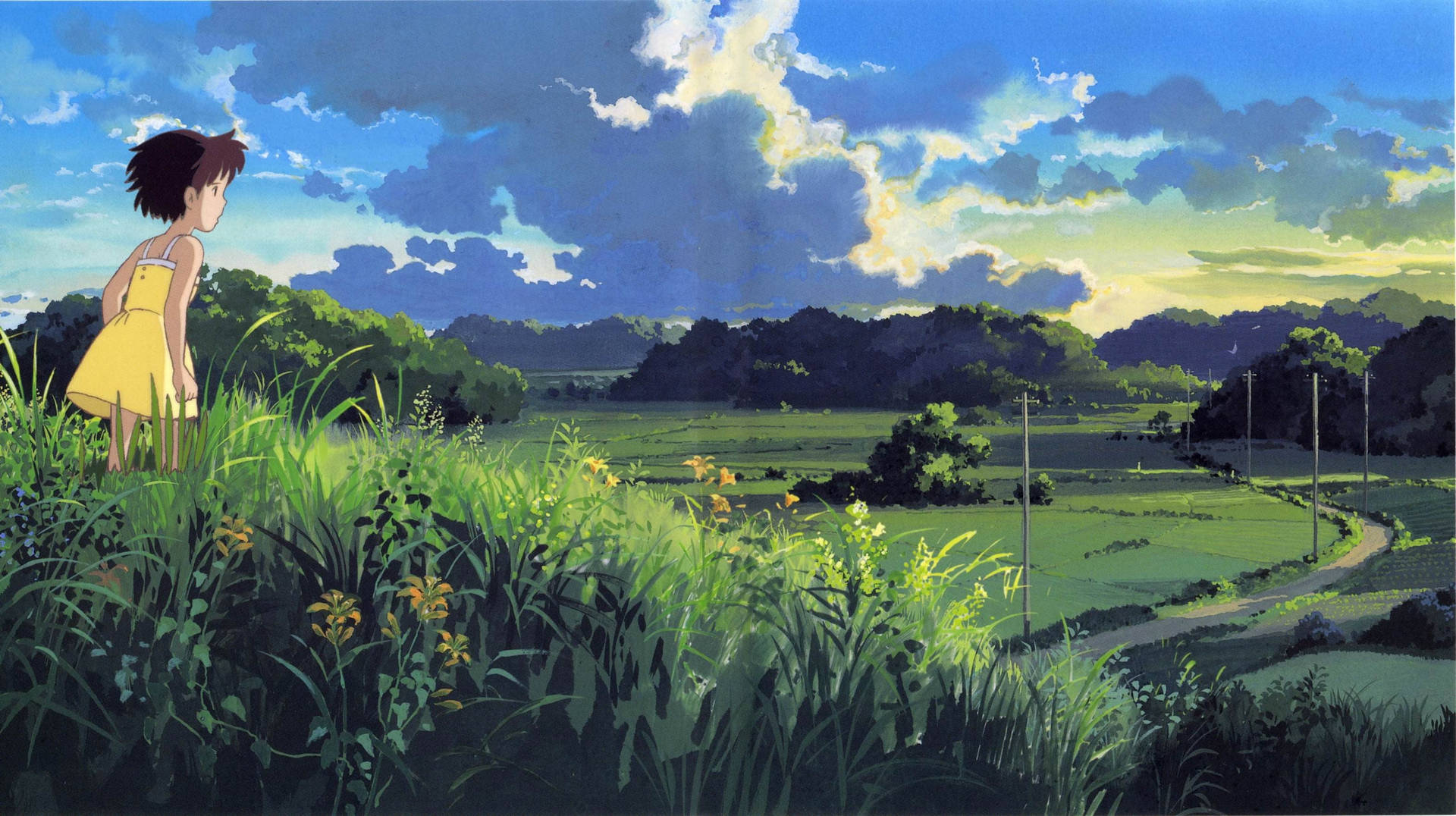 Studio Ghibli Scenery Girl In Field