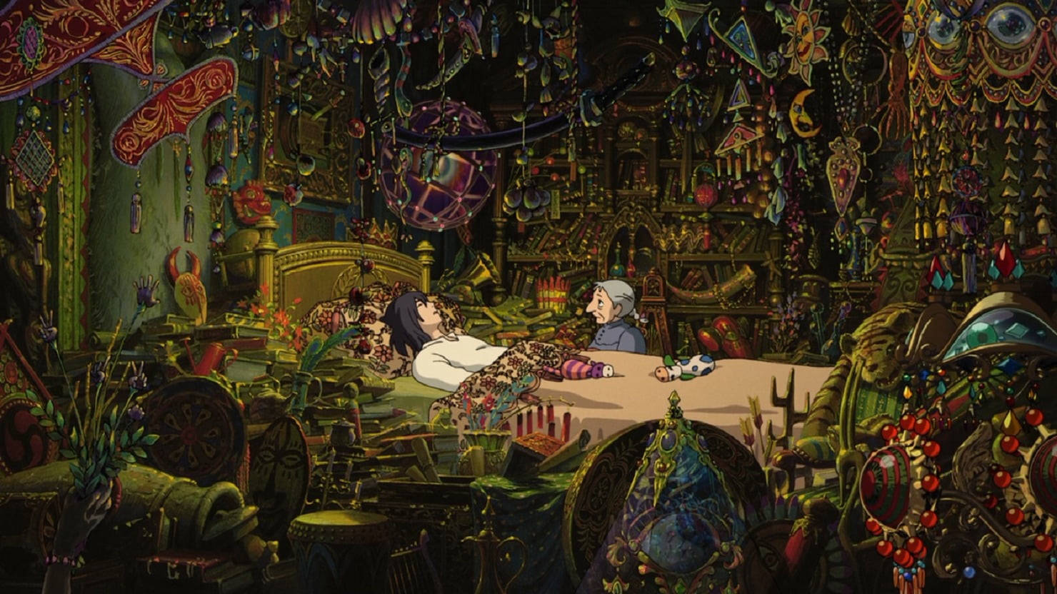Studio Ghibli Scenery Of Cluttered Bedroom