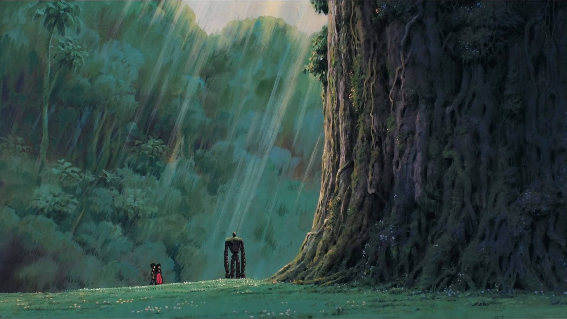 Studio Ghibli Scenery Robot In Forest Background