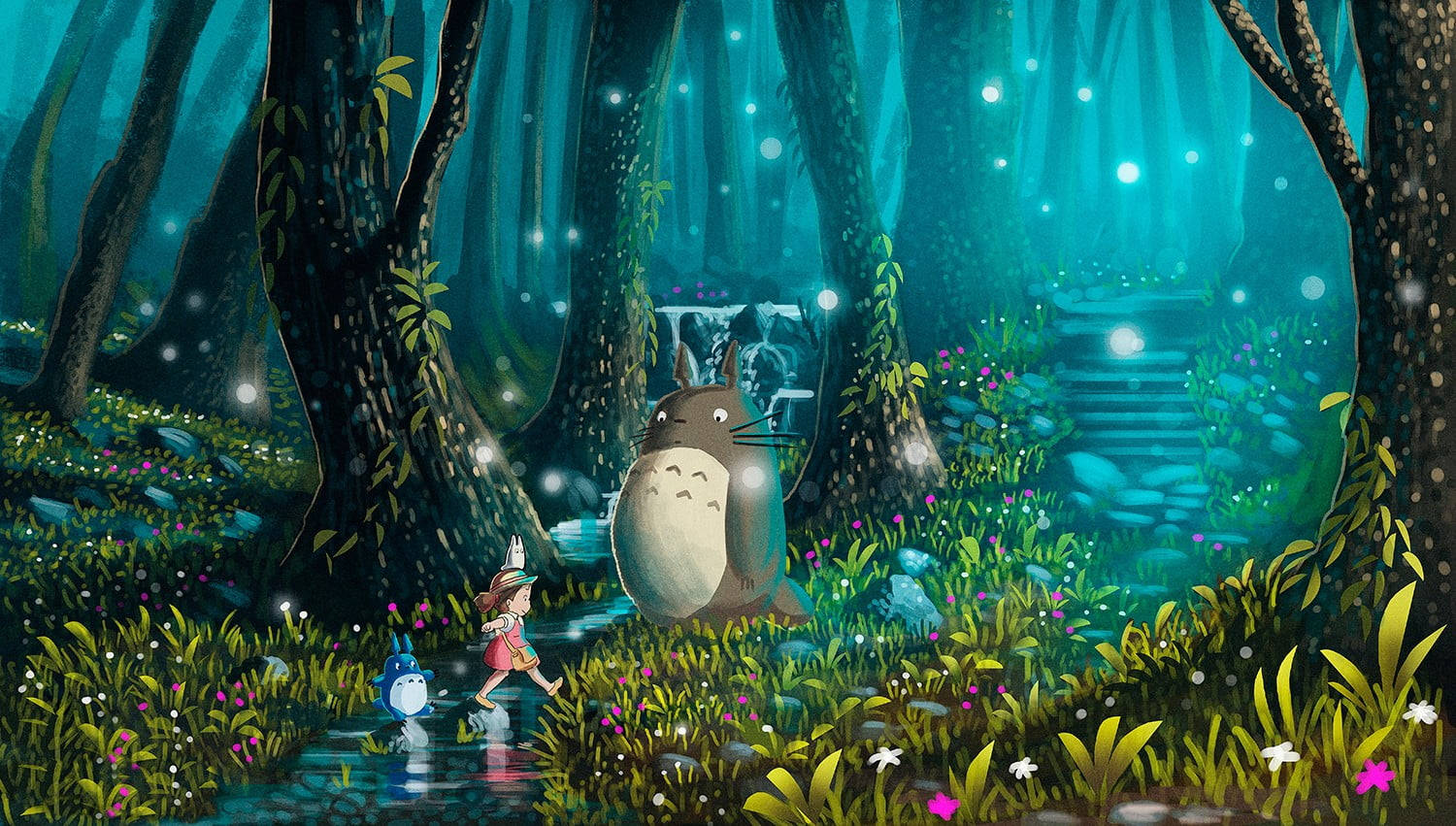 Studio Ghibli Scenery Totoro Forest Background