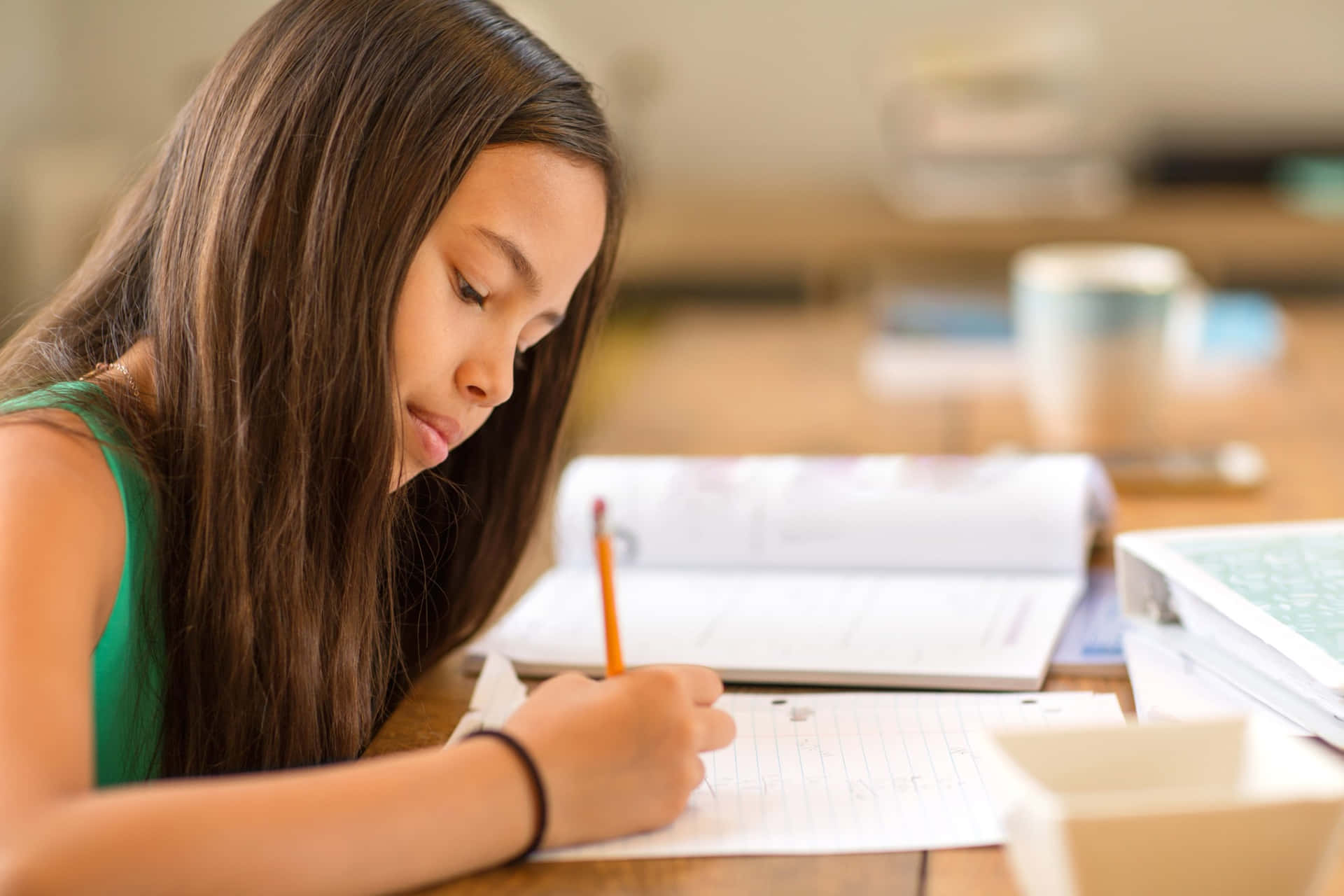 Studious Little Girl Background