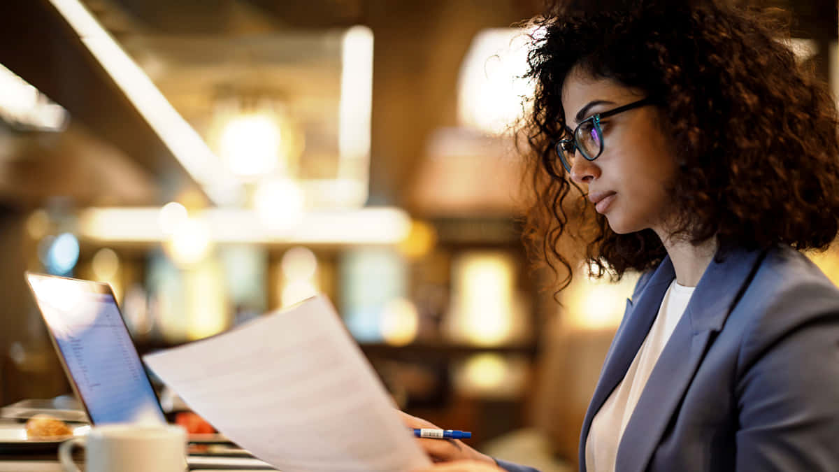 Studious Office Girl Background