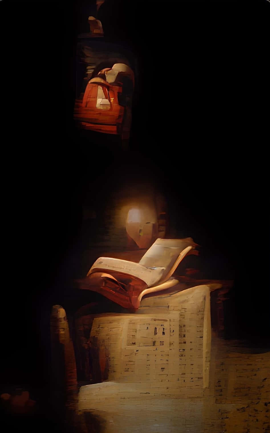 Studious Studying In The Dark Background