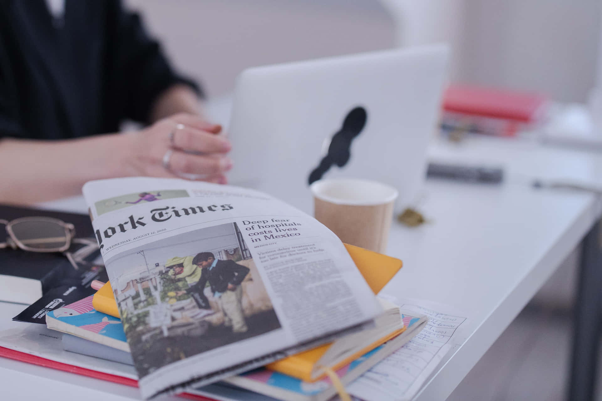 Studious With Newspaper