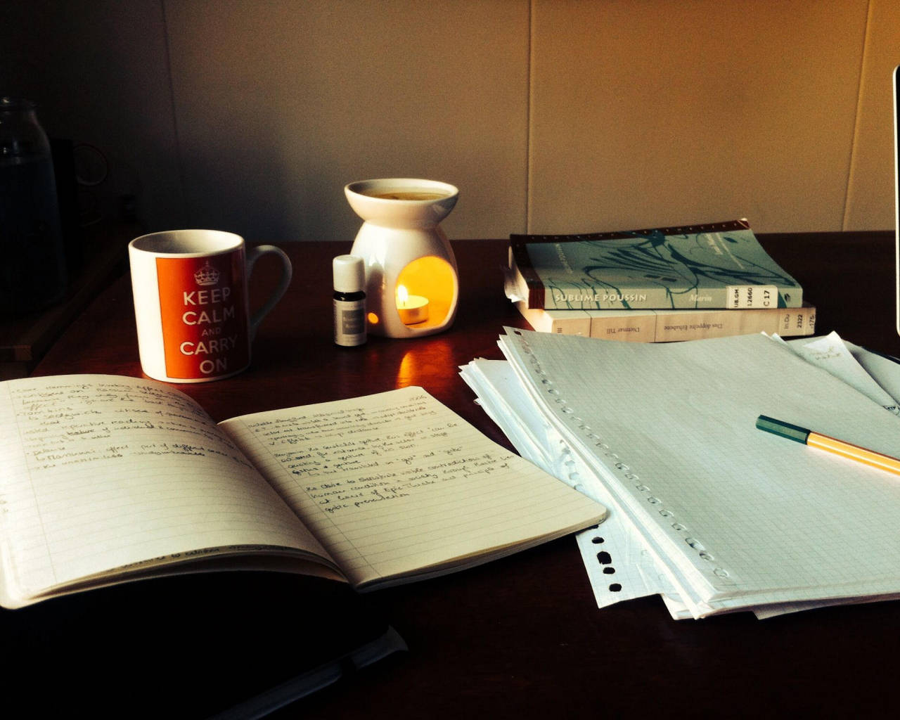 Study Aesthetic With Candle Warmer Background