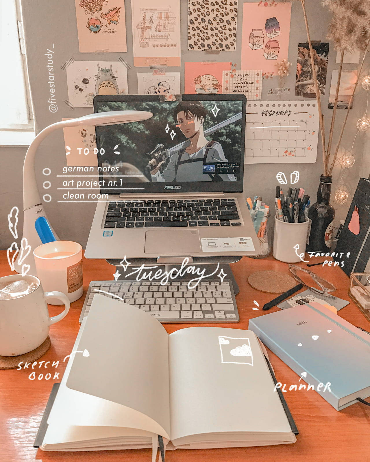 Study Aesthetic With Cute Texts Background