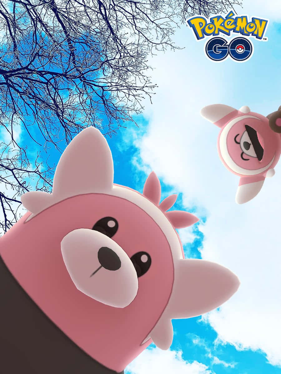 Stufful And Bewear With Sky Background