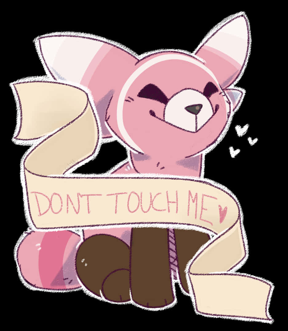 Stufful With Don't Touch Me Ribbon Background