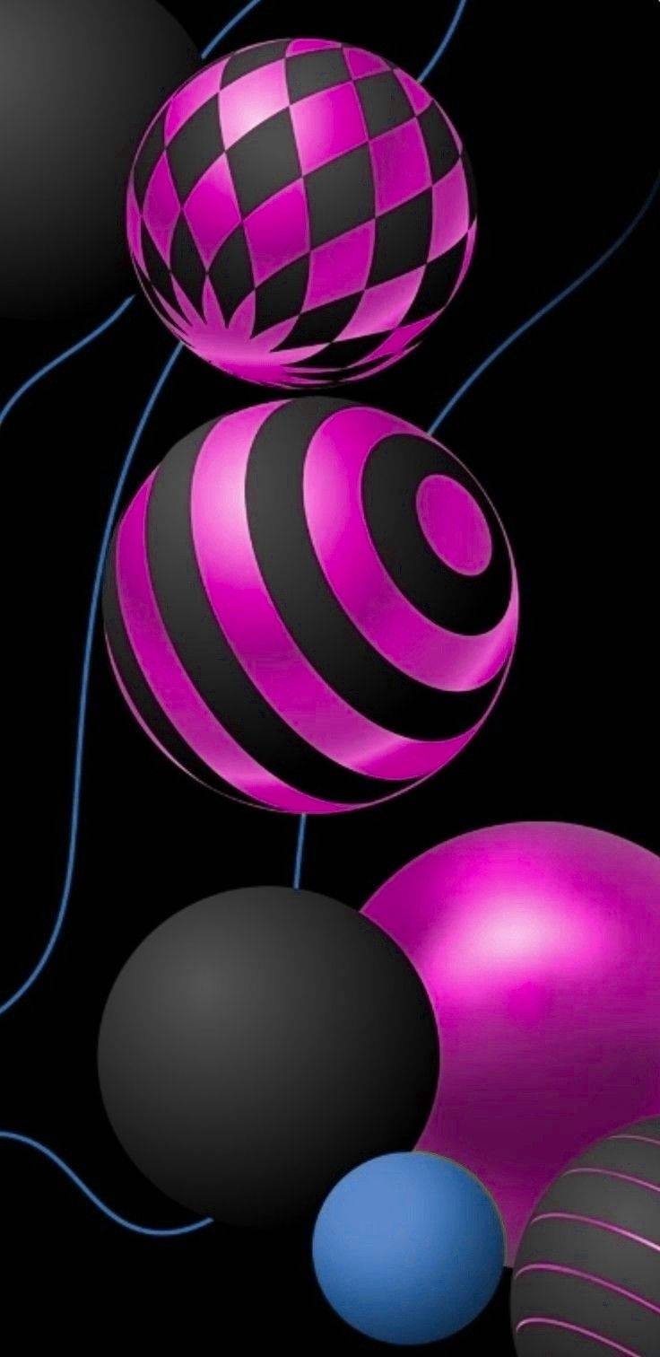 Stunning 3d Pink Balls Wallpaper For Iphone