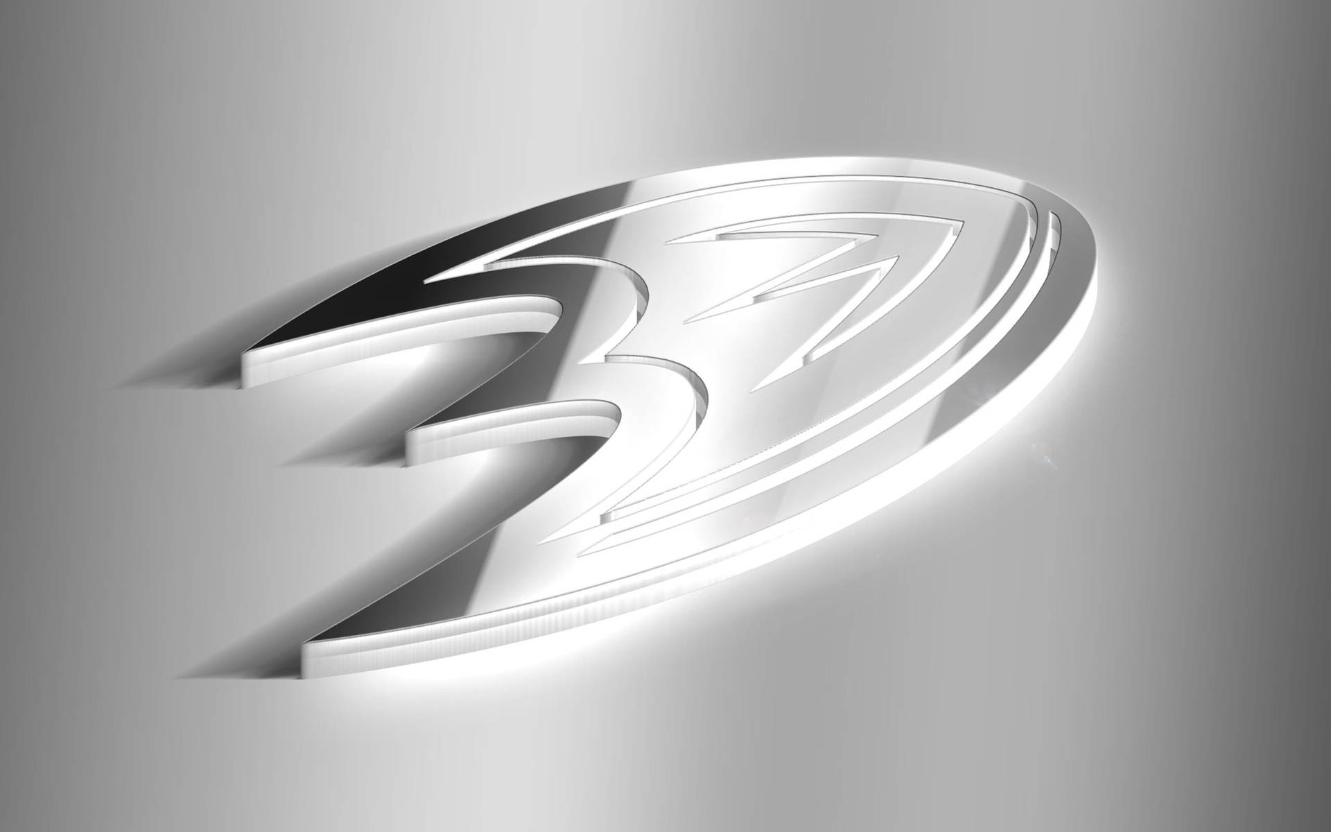 Stunning 3d Silver Anaheim Ducks Logo Background