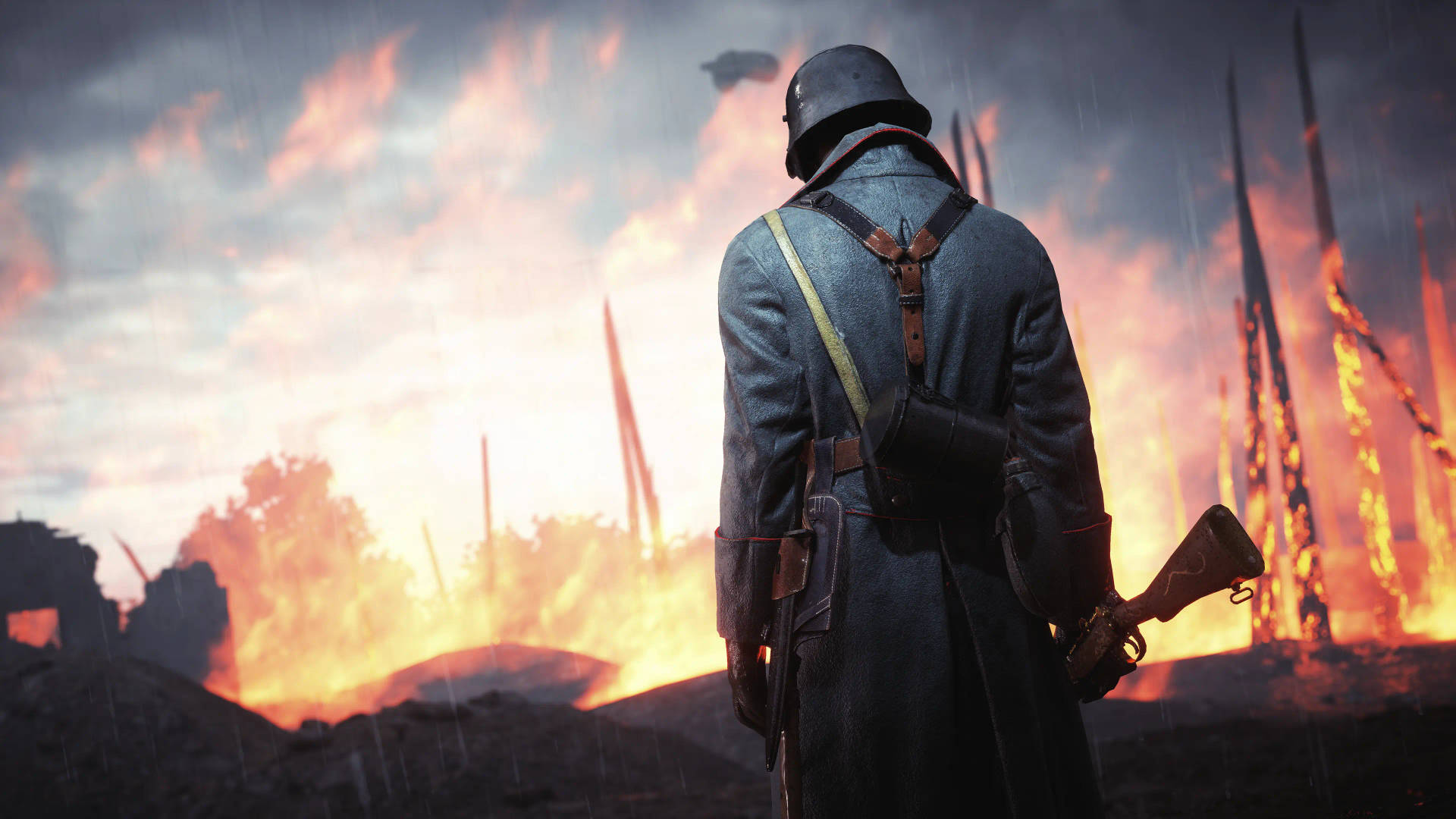 Stunning 4k Bf1 German Soldier Amid Burning Forest