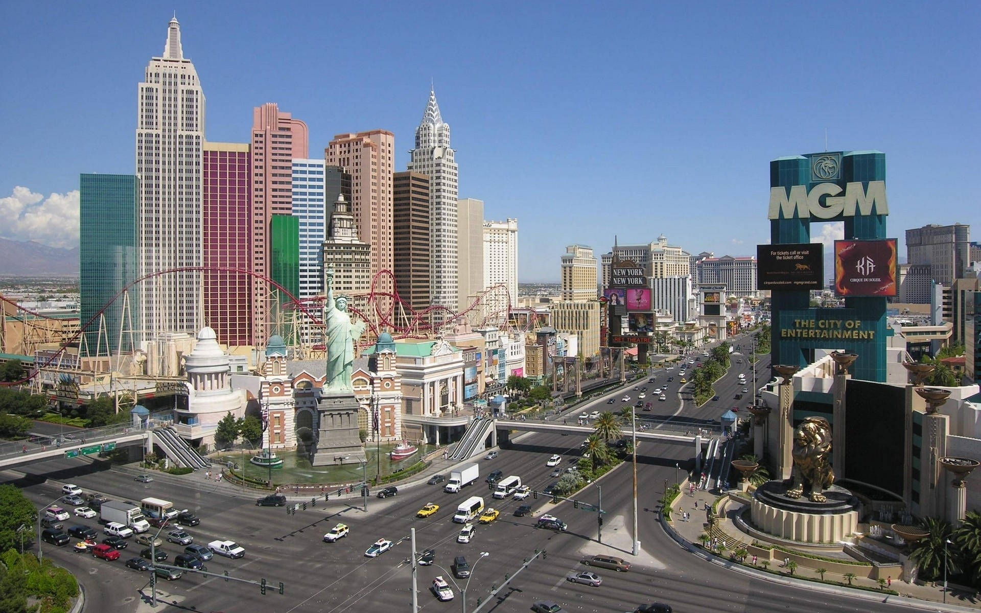 Stunning 4k View Of Vibrant Las Vegas Strip Background