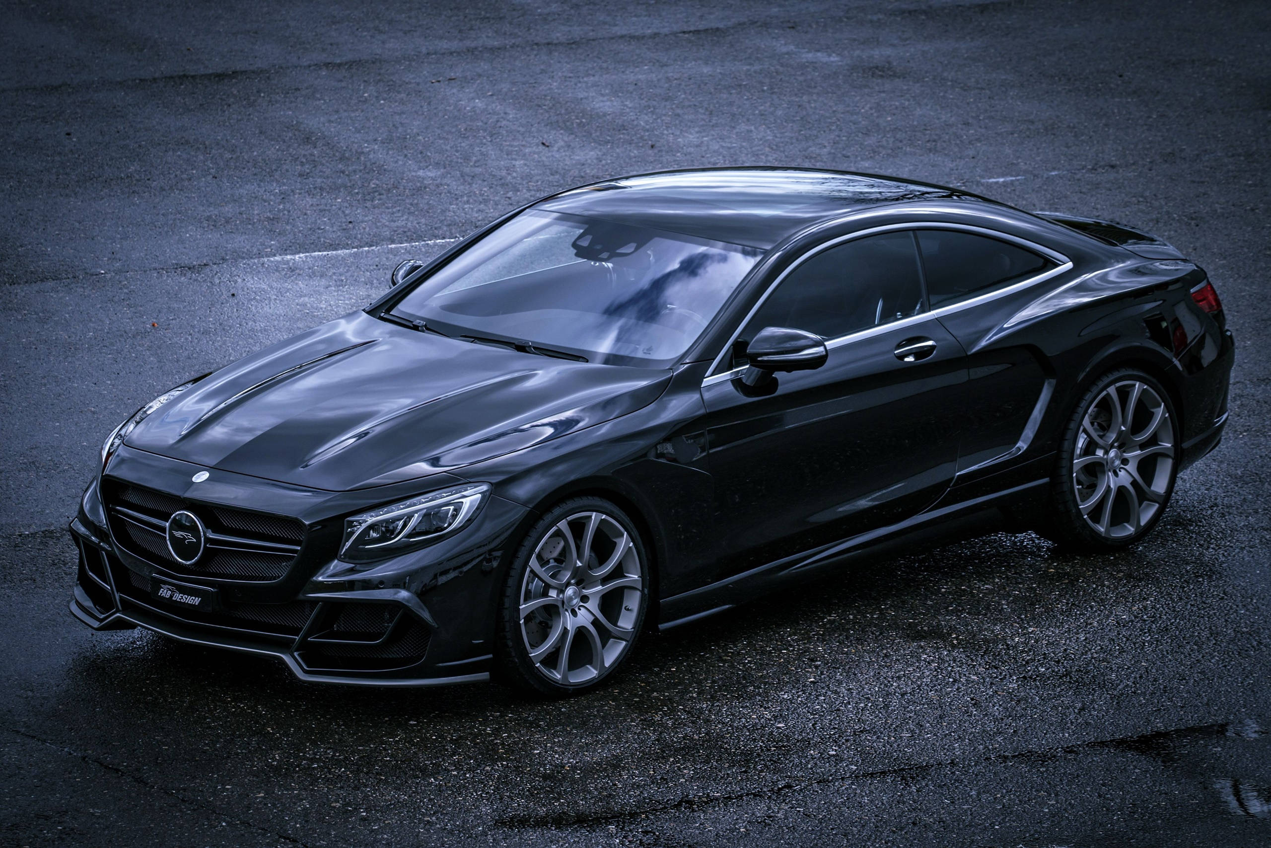 Stunning Aerial View Of A Black Mercedes-benz In Hd