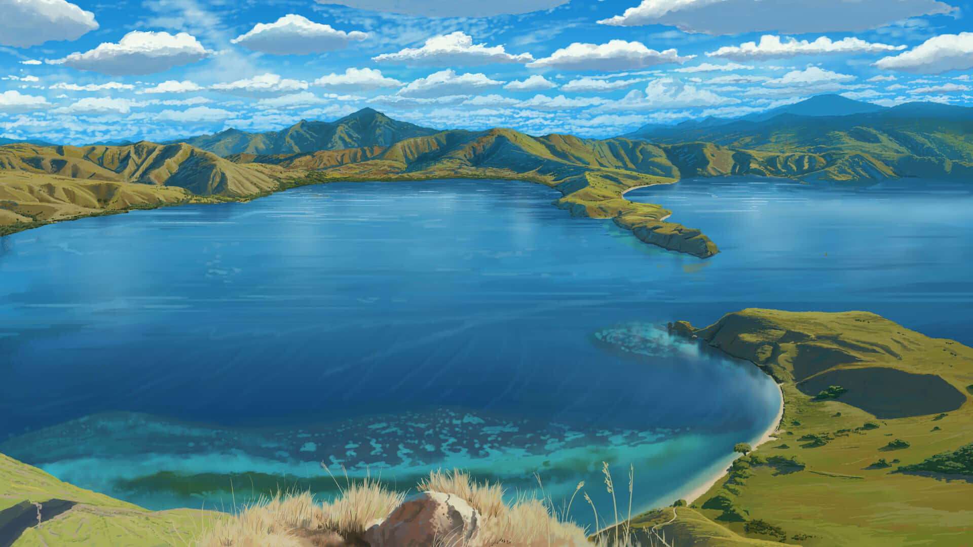 Stunning Aerial View Of Komodo Island Background