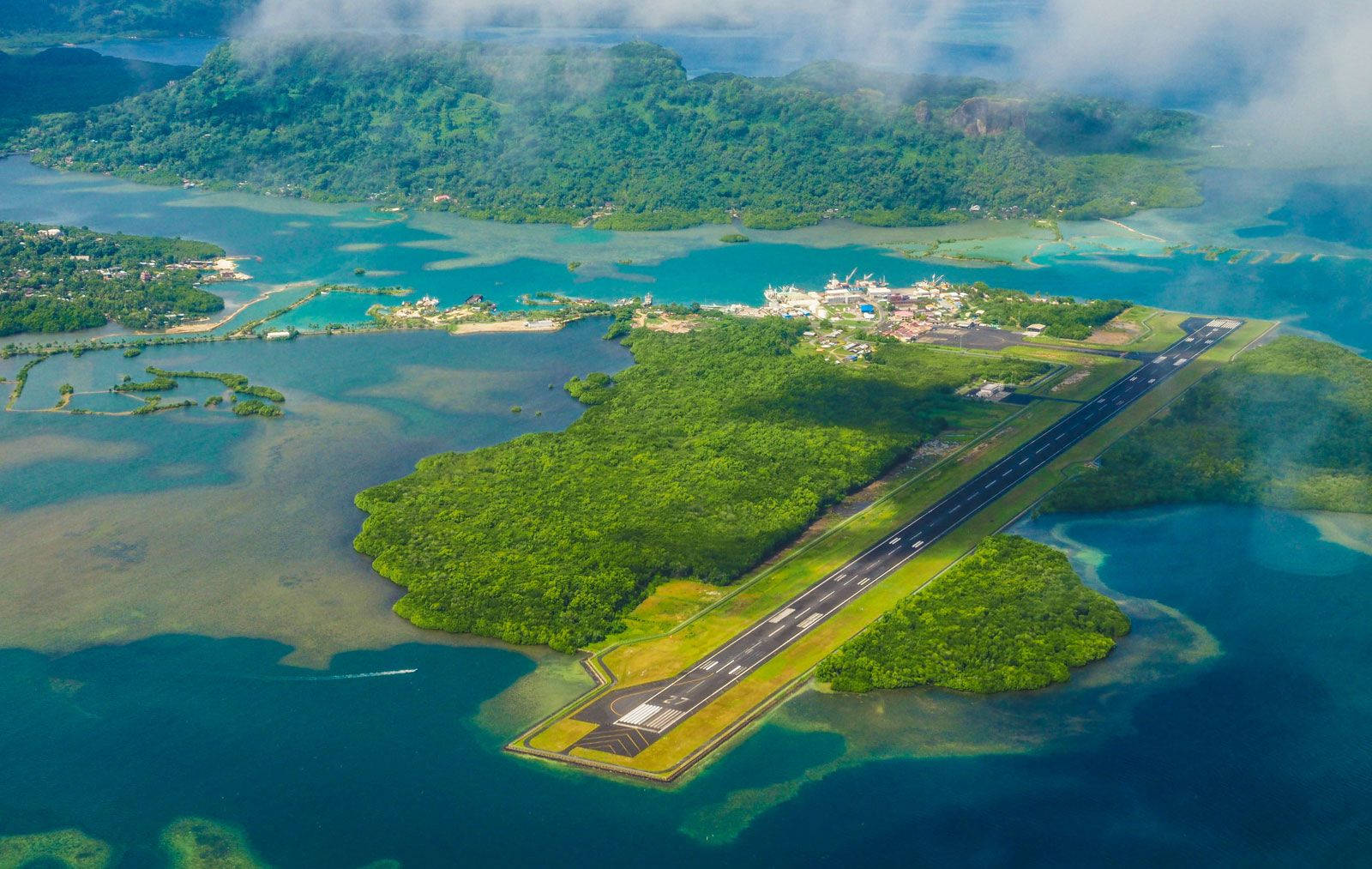 Stunning Aerial View Of Pohnpei Airport, Micronesia