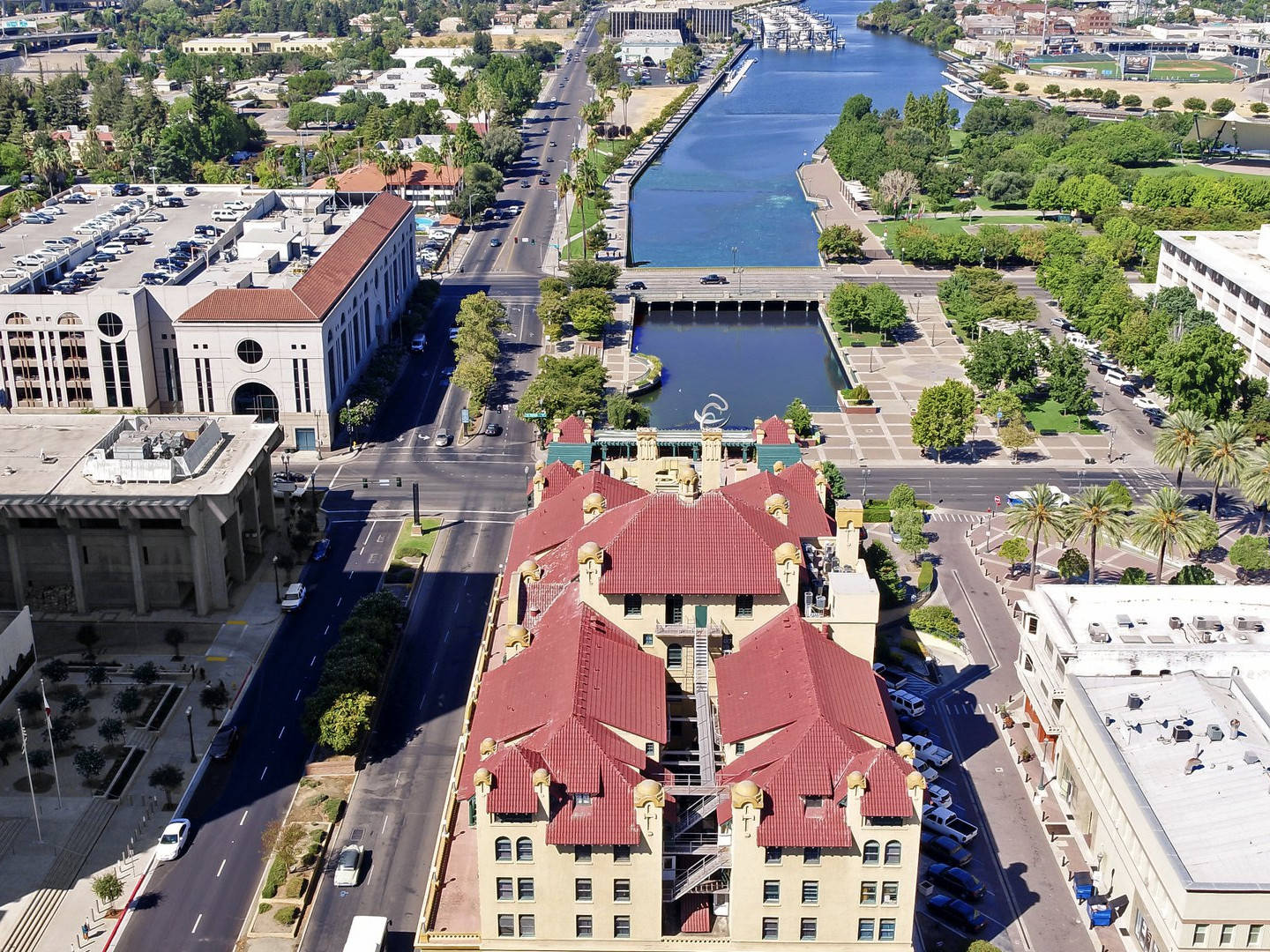 Stunning Aerial View Of Stockton City