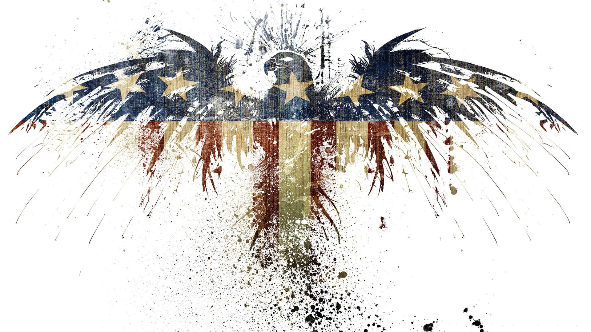 Stunning American Eagle Spread Its Wings - Ready To Take The Flight! Background