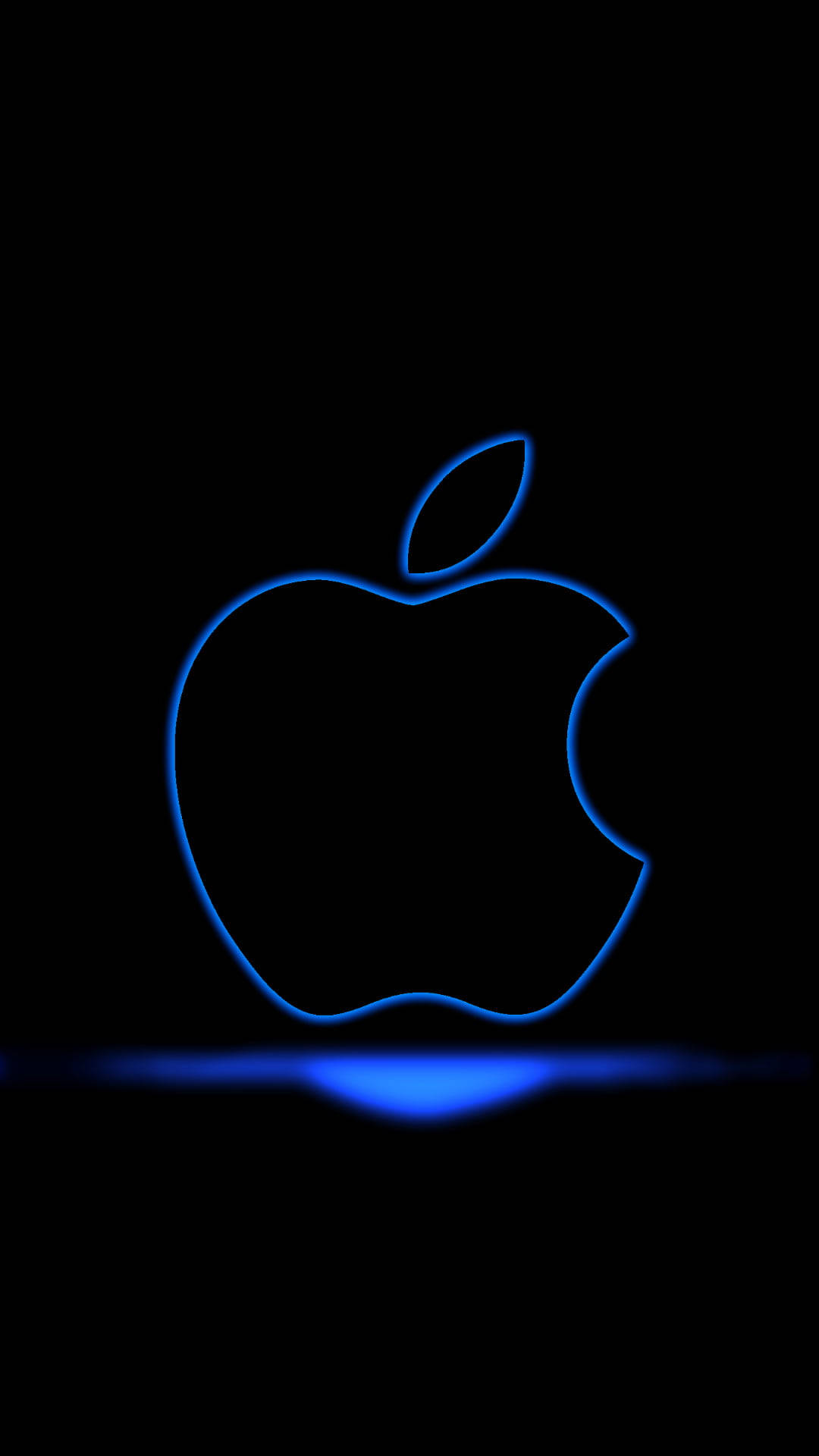 Stunning Apple Logo Against A Geometric Blue Backdrop Background