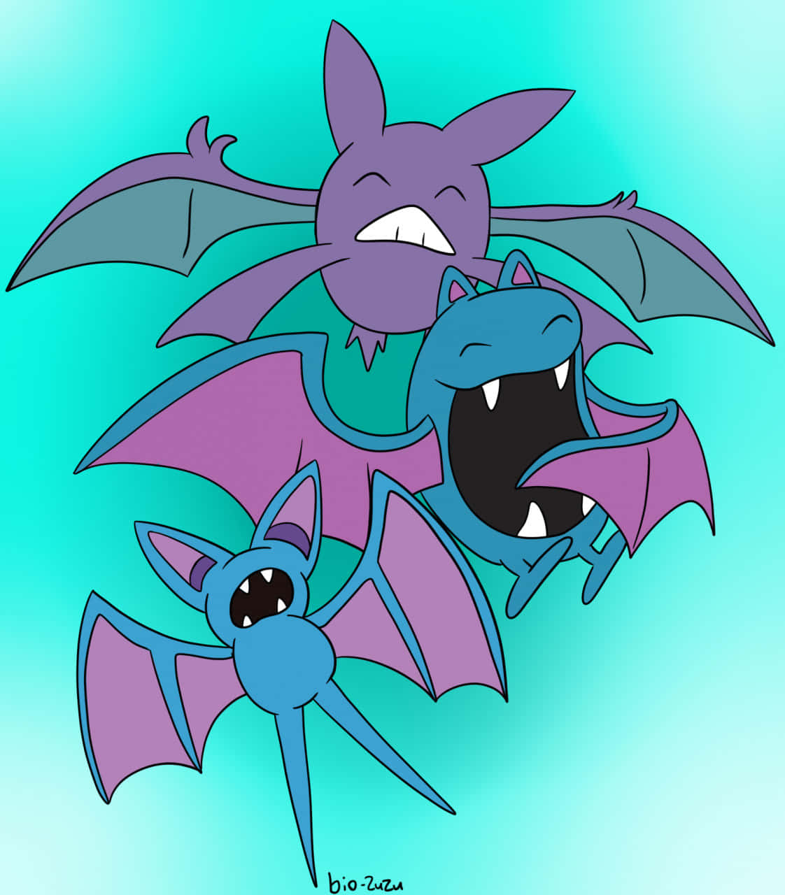 Stunning Artwork Of Golbat's Evolution In The Pokemon Universe Background