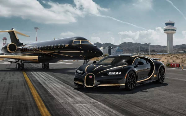 Stunning Black Bugatti Chiron In 4k Resolution Background