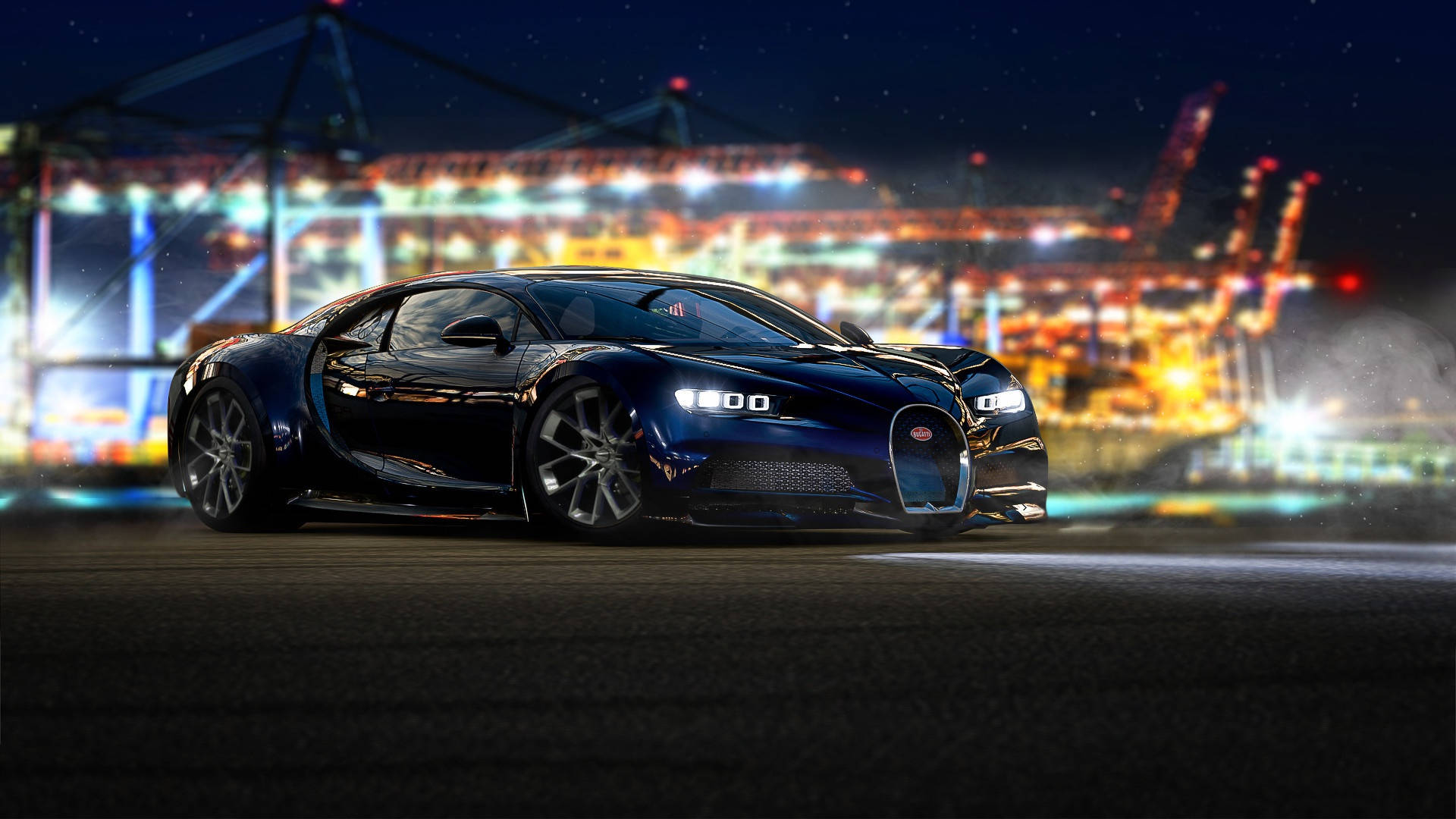 Stunning Black Bugatti Chiron In Forza Motorsport 7 Background