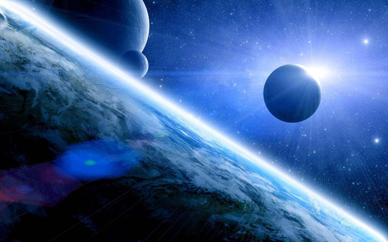 Stunning Blue Outer Space Background