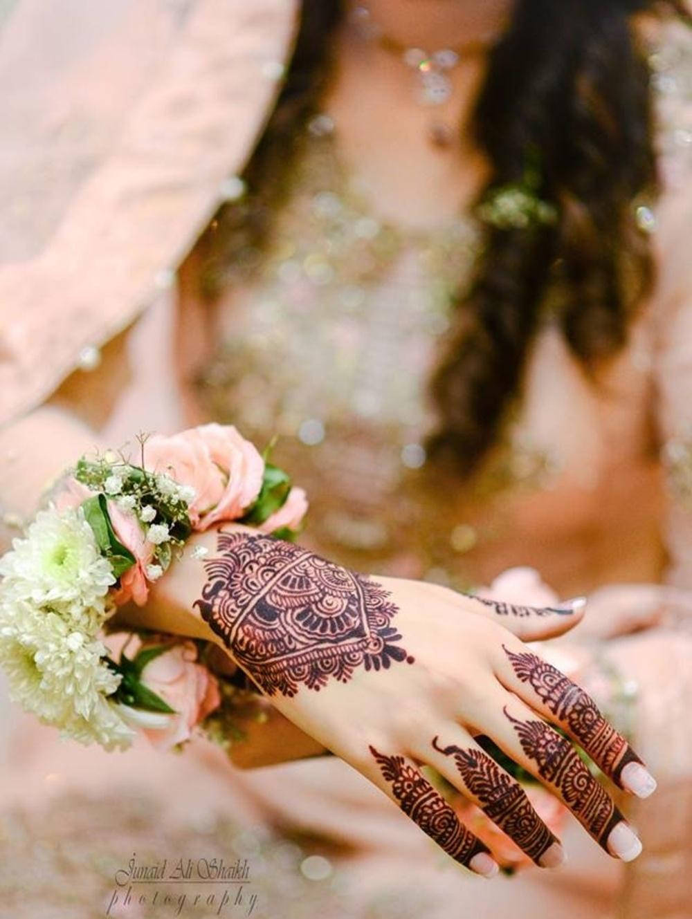 Stunning Bridal Henna Close-up Background