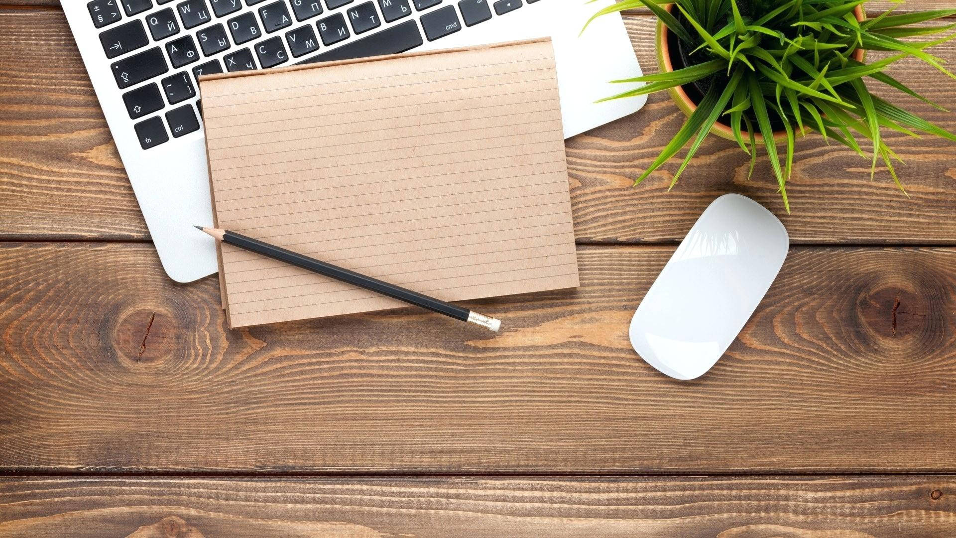 Stunning Brown Wooden Office Desk Background