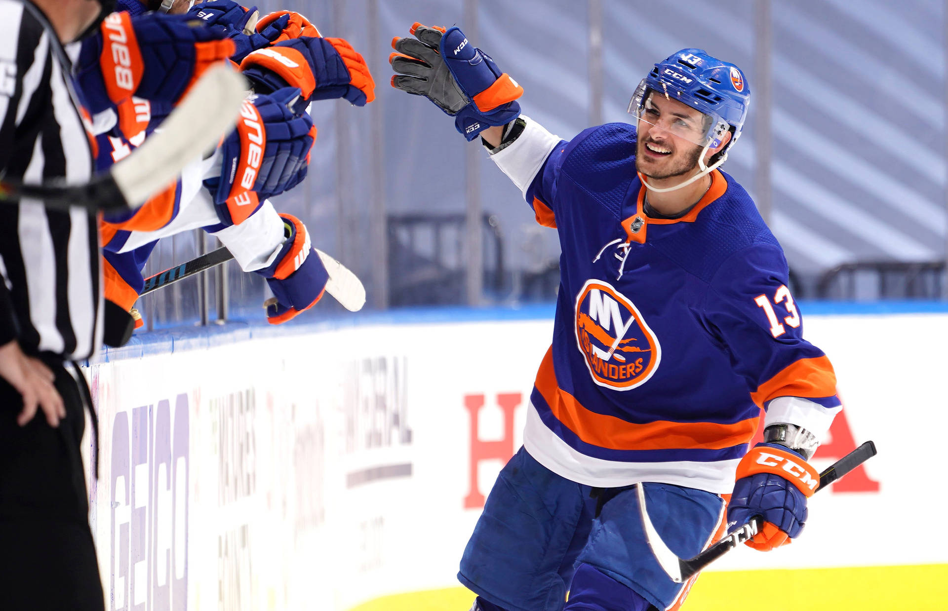 Stunning Canadian Ice Hockey Player Mathew Barzal Background