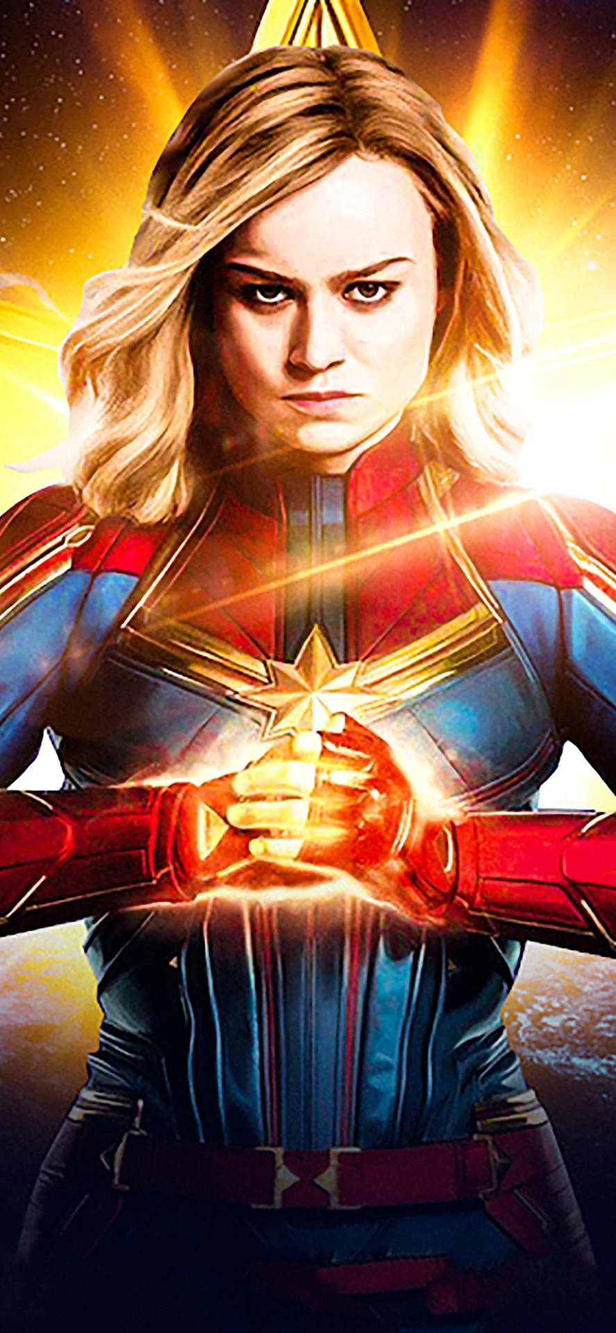 Stunning Captain Marvel Iphone Digital Art Background